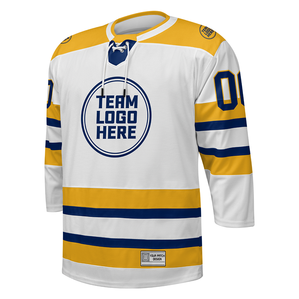 Custom Hockey Jersey Elite Pro  EP-103 WhiteGoldNavy