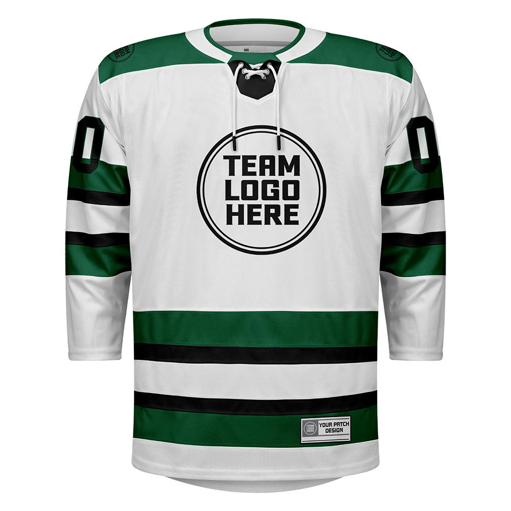 Custom Hockey Jersey Elite Pro  EP-103 WhiteGreenBlack