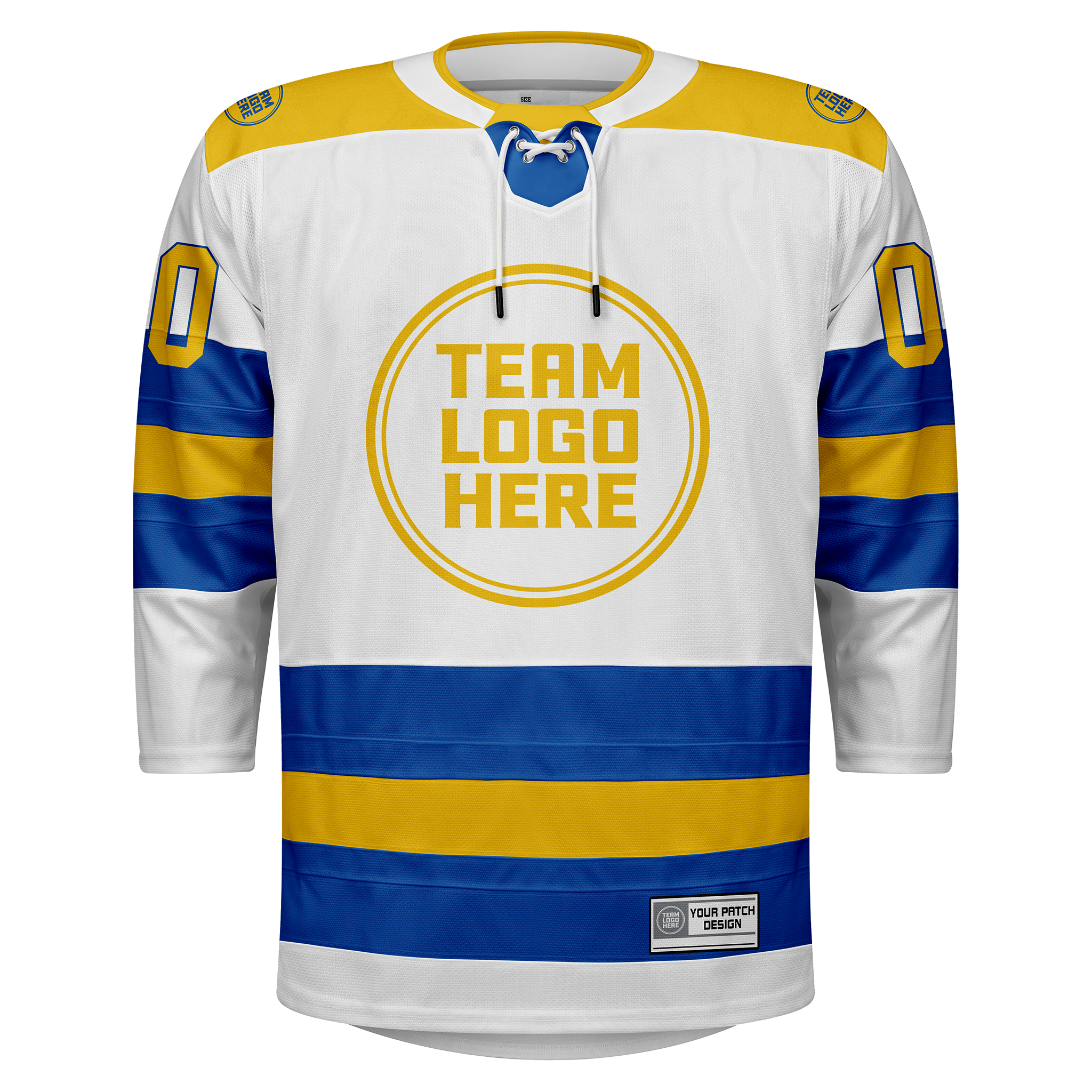 Custom Hockey Jersey Elite Pro  EP-104 WhiteRoyalYellow