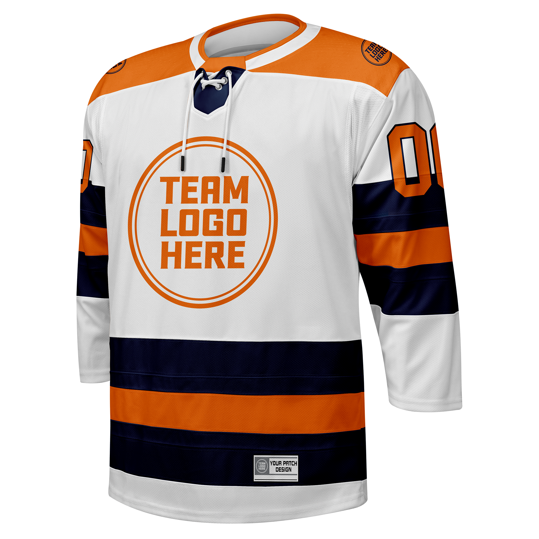 Custom Hockey Jersey Elite Pro  EP-104 WhiteNavyOrange