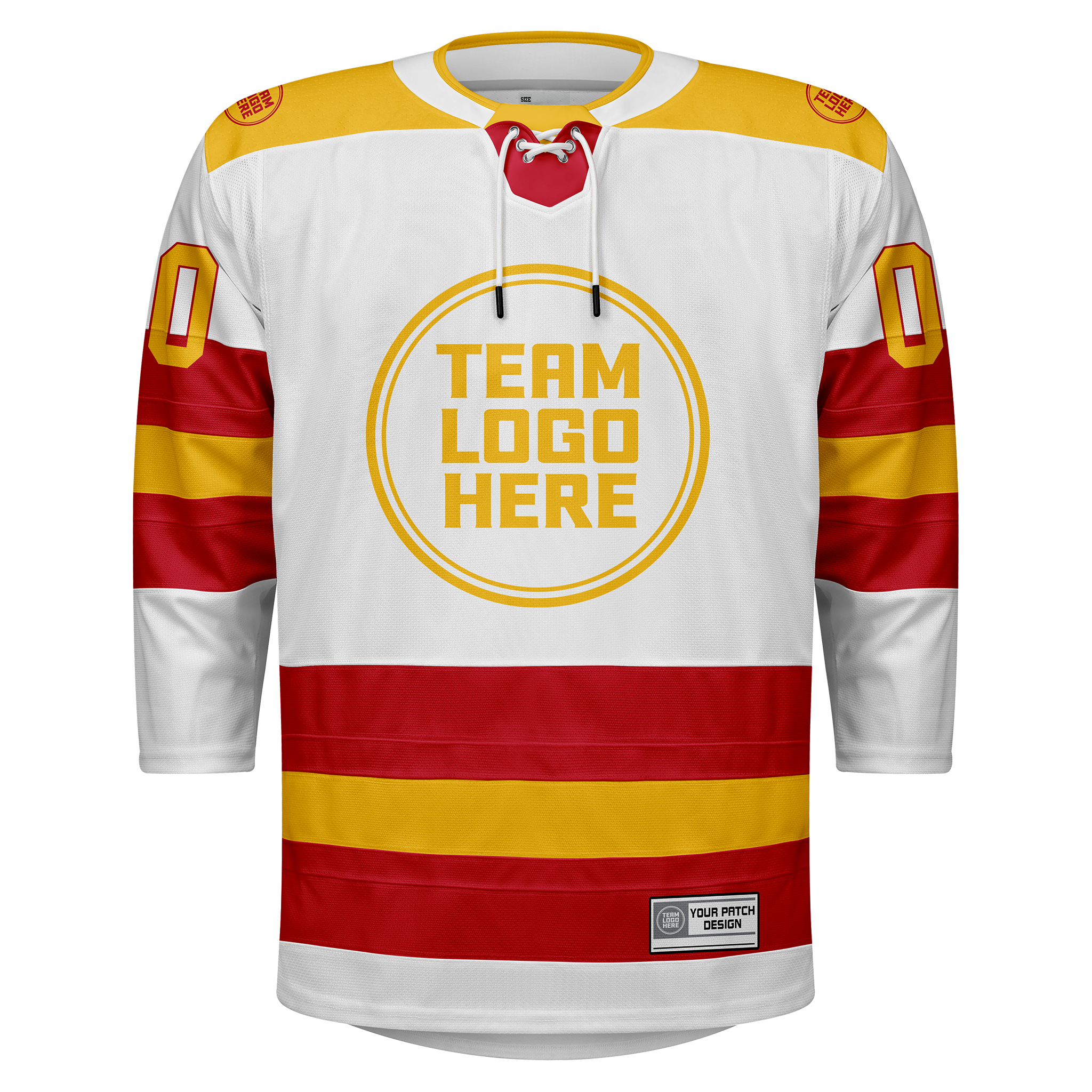 Custom Hockey Jersey Elite Pro  EP-104 WhiteRedGold