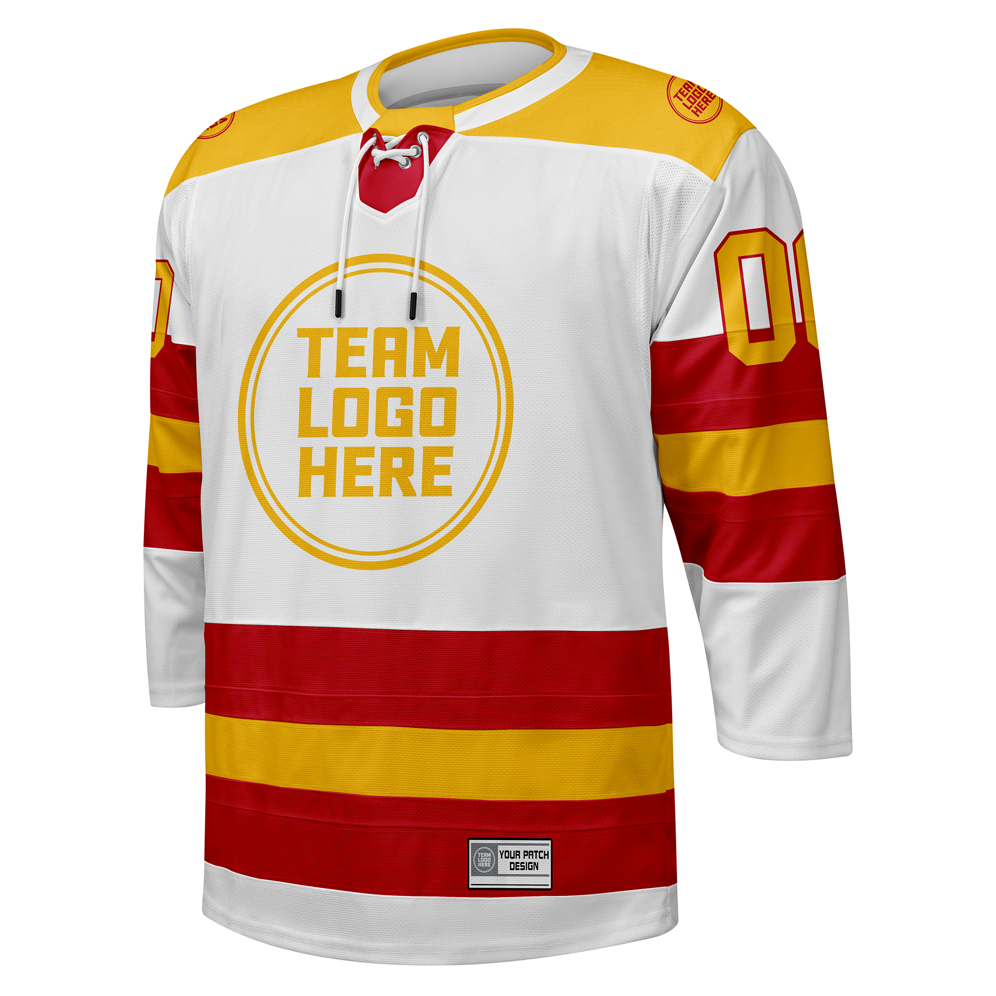 Custom Hockey Jersey Elite Pro  EP-104 WhiteRedGold