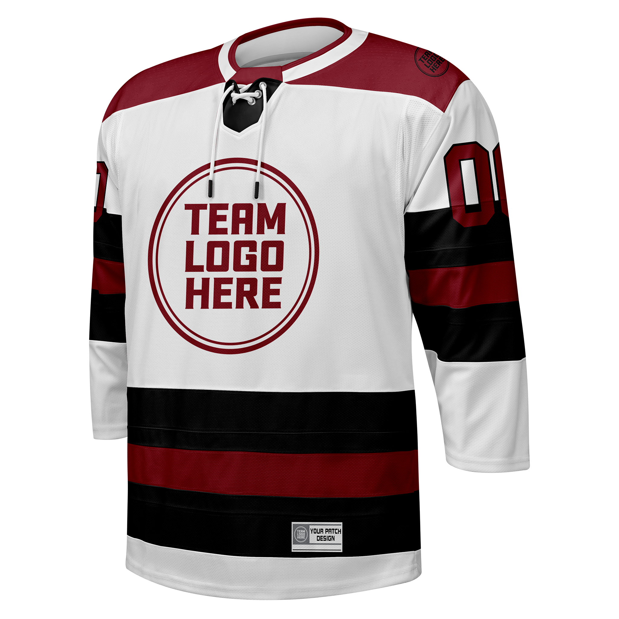 Custom Hockey Jersey Elite Pro  EP-104 WhiteBlackRed
