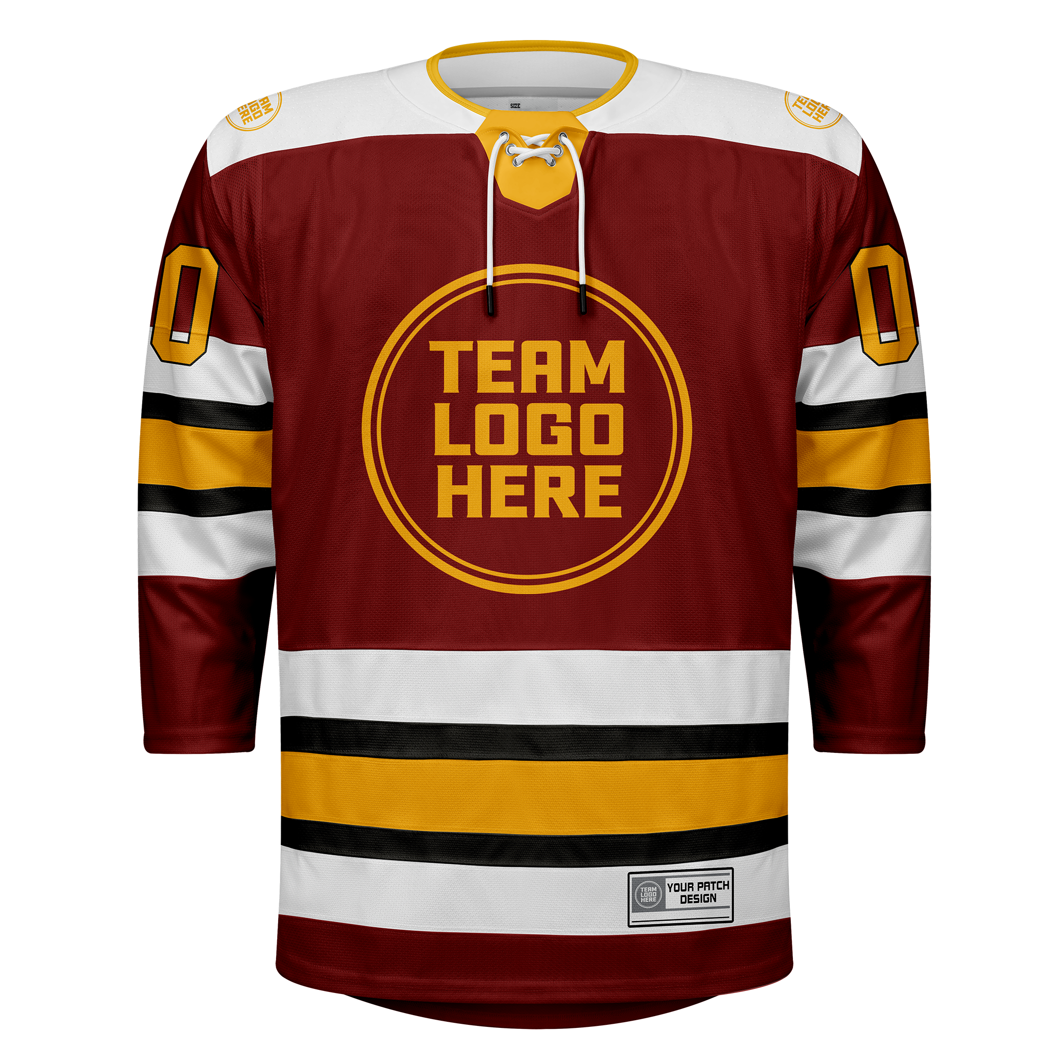 Custom Hockey Jersey Elite Pro  EP-105 MaroonWhiteGraphiteGold