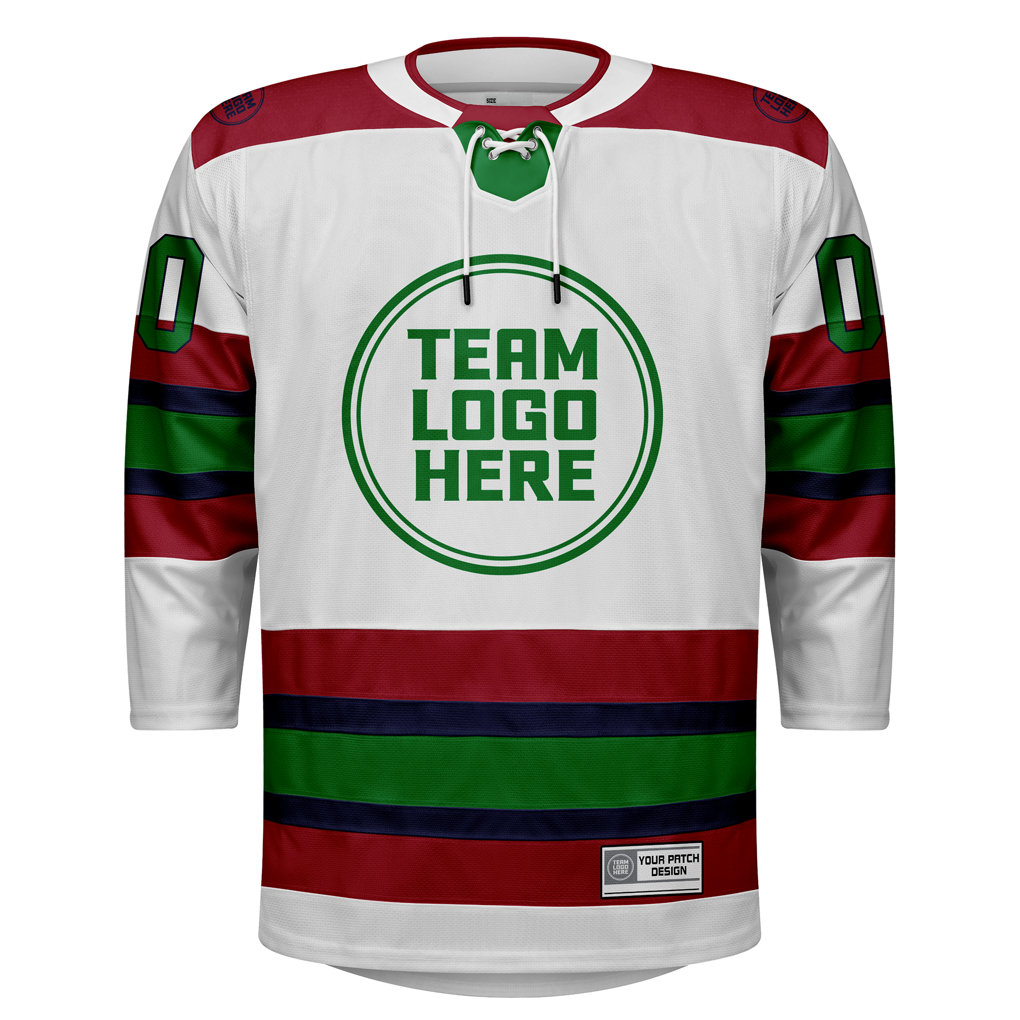 Custom Hockey Jersey Elite Pro  EP-105 WhiteMaroonNavyGreen