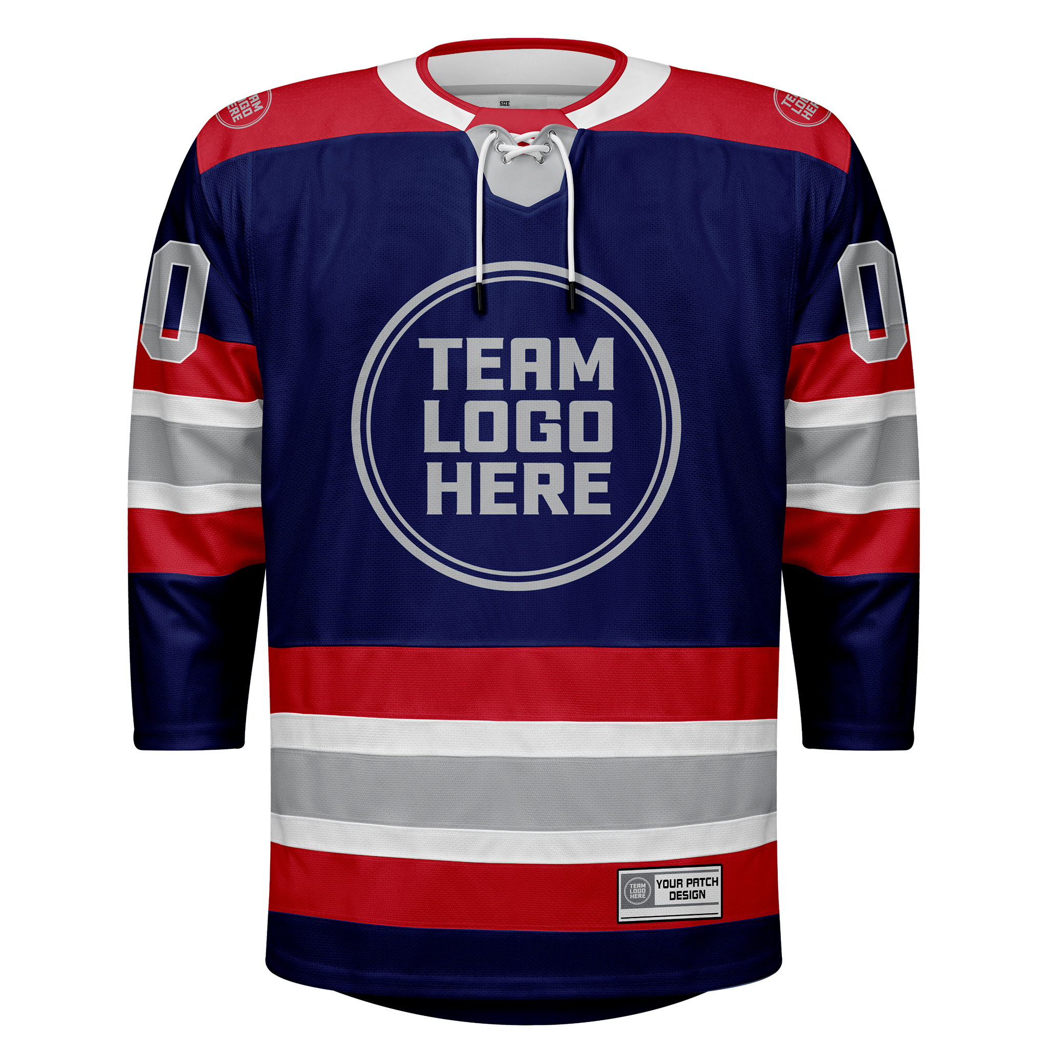 Custom Hockey Jersey Elite Pro  EP-105 NavyRedWhiteSilver