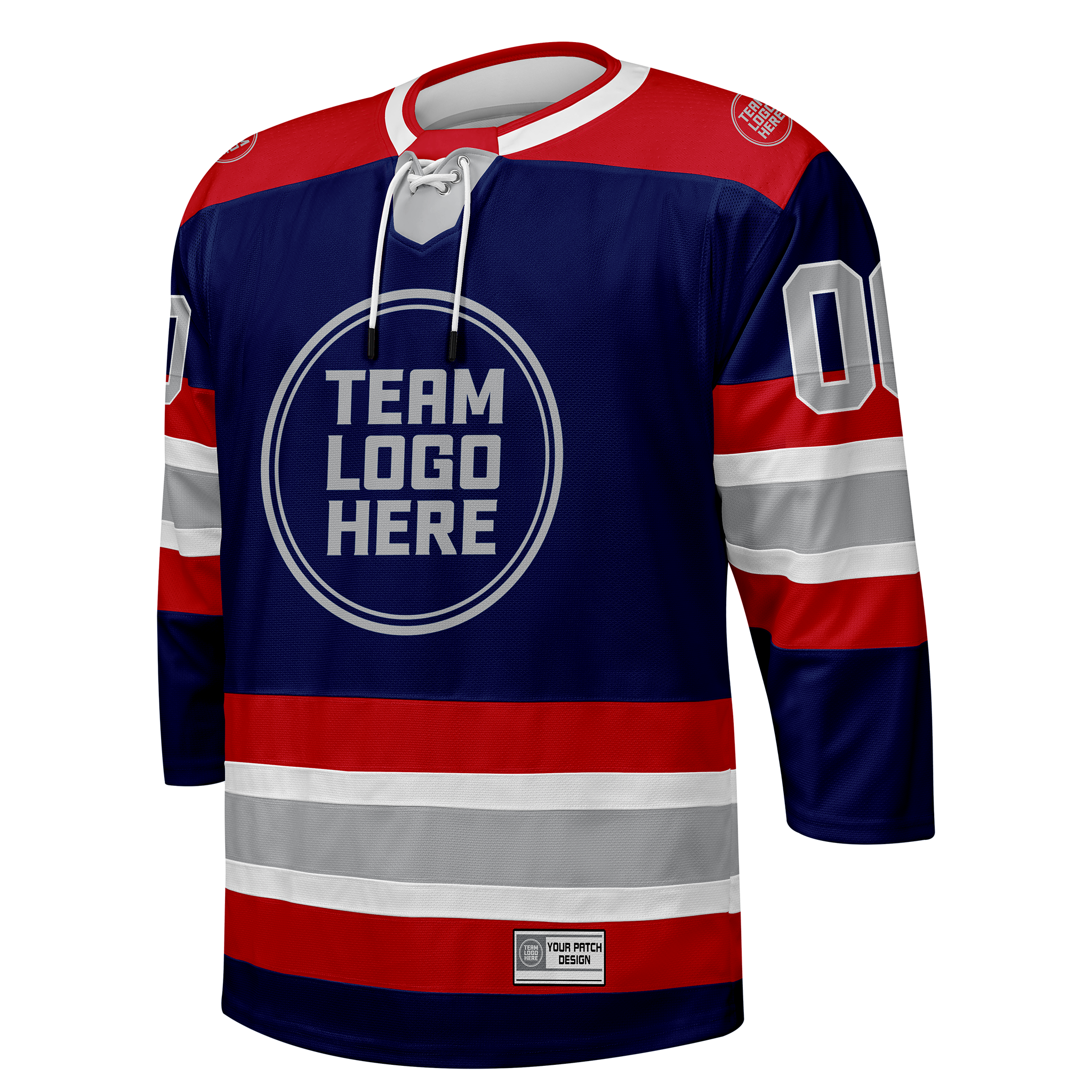 Custom Hockey Jersey Elite Pro  EP-105 NavyRedWhiteSilver