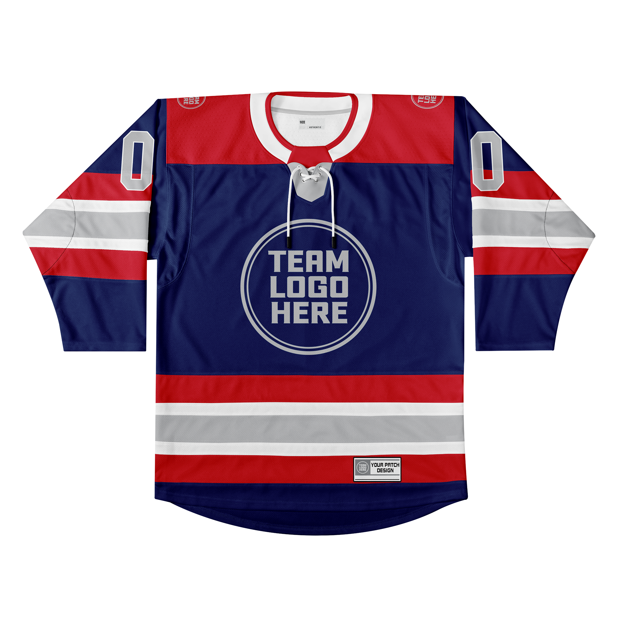Custom Hockey Jersey Elite Pro  EP-105 NavyRedWhiteSilver