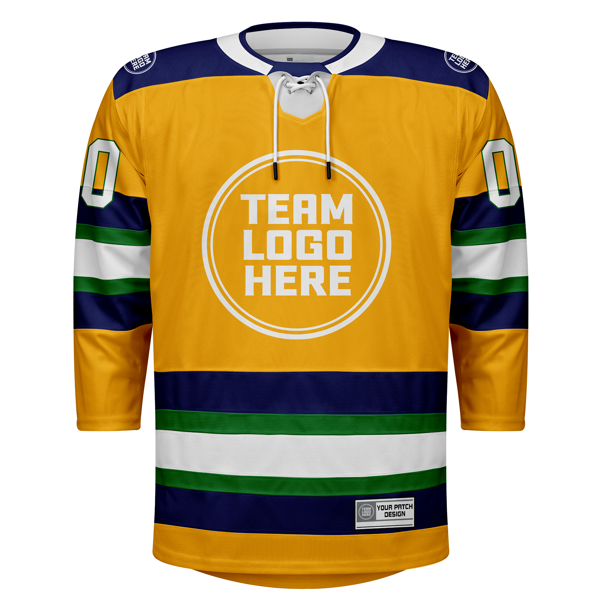 Custom Hockey Jersey Elite Pro  EP-105 GoldNavyGreenWhite