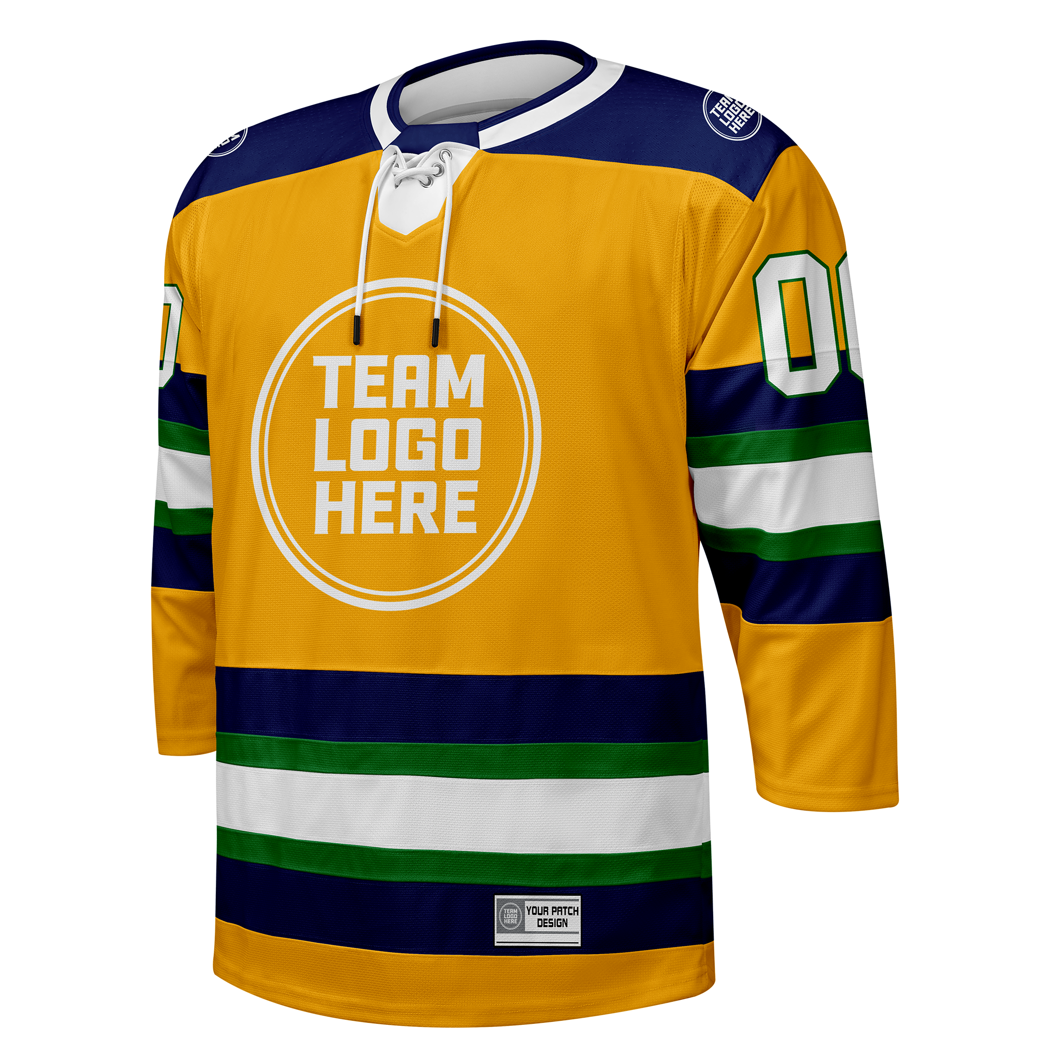 Custom Hockey Jersey Elite Pro  EP-105 GoldNavyGreenWhite