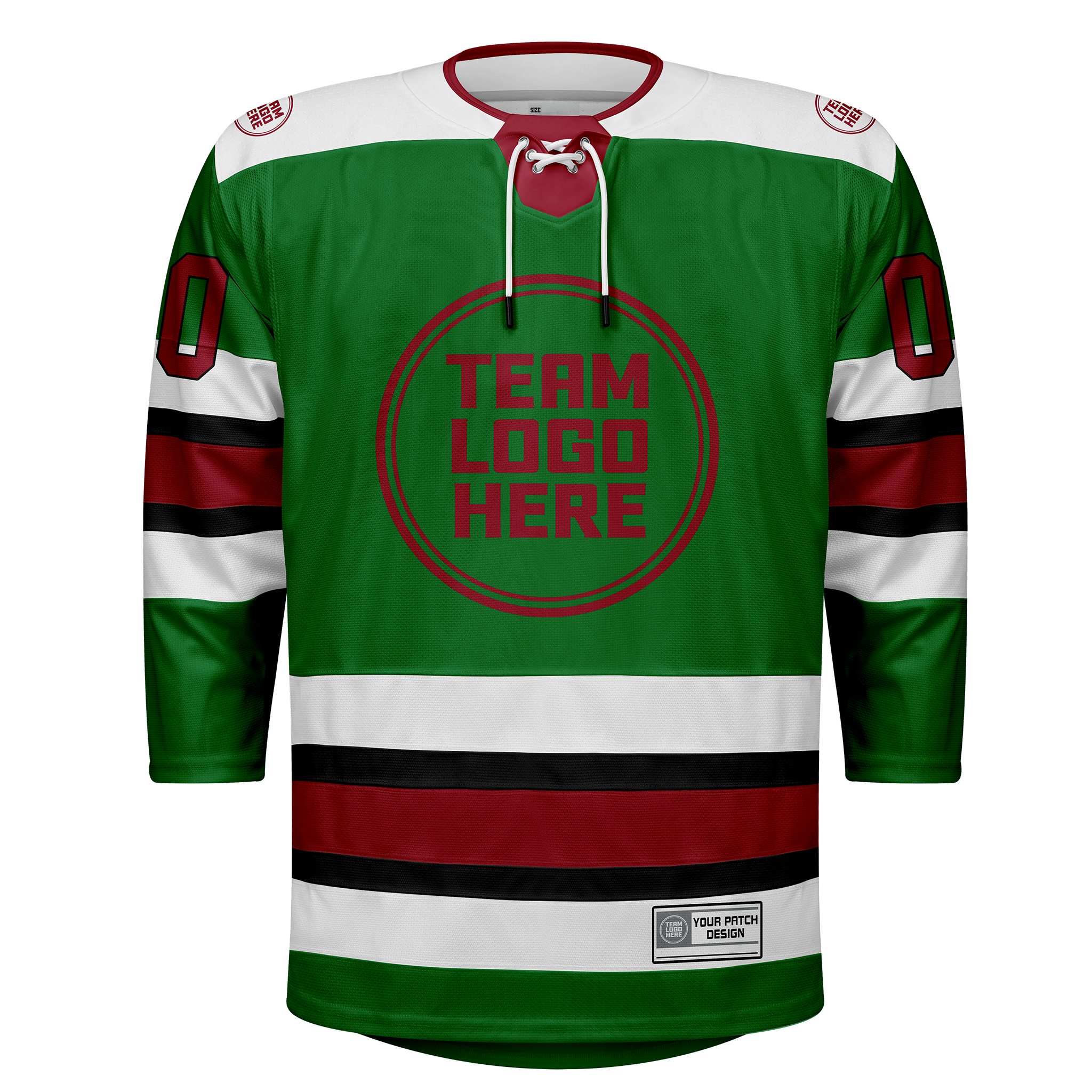 Custom Hockey Jersey Elite Pro  EP-105 GreenWhiteBlackMaroon