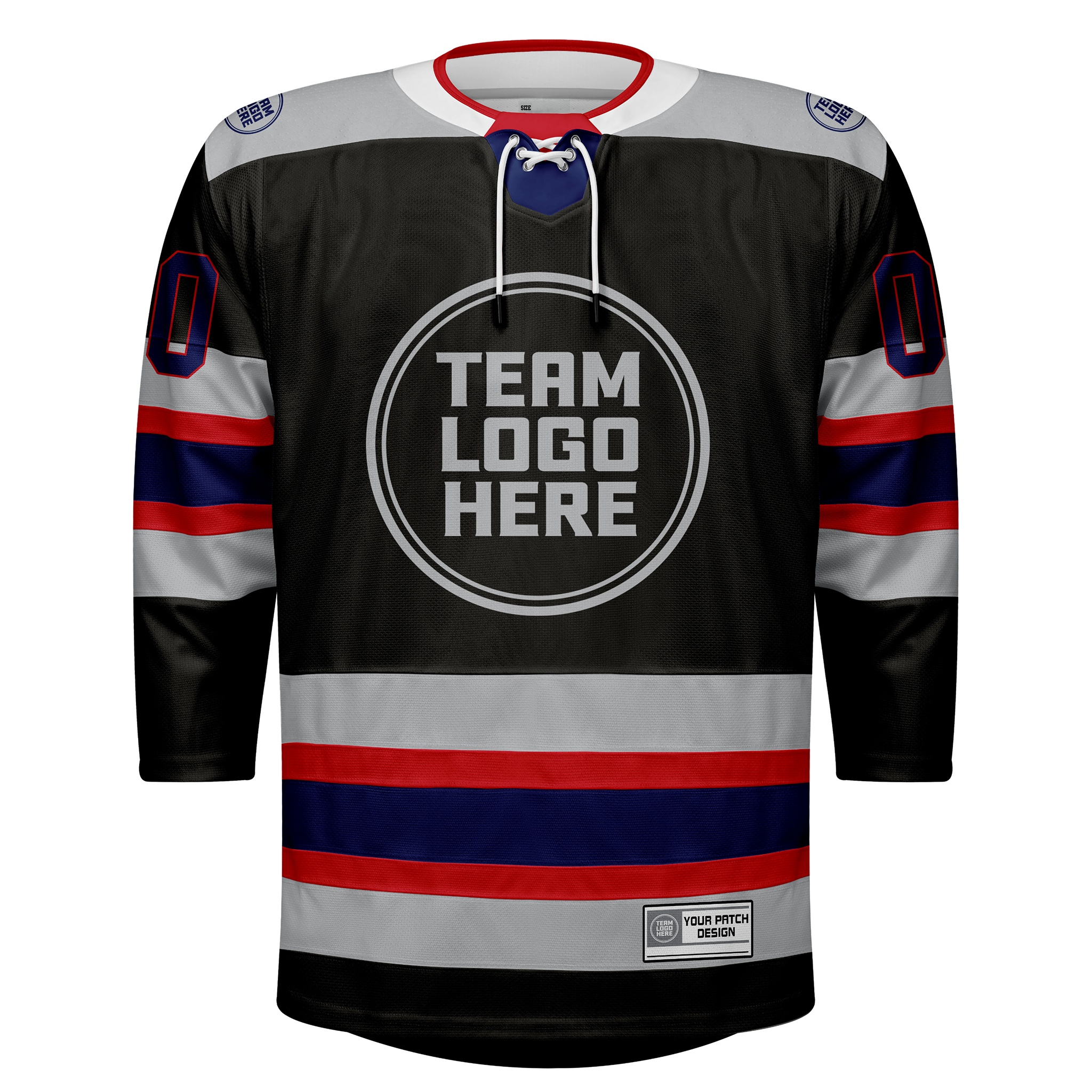 Custom Hockey Jersey Elite Pro  EP-105 GraphiteSilverRedNavy