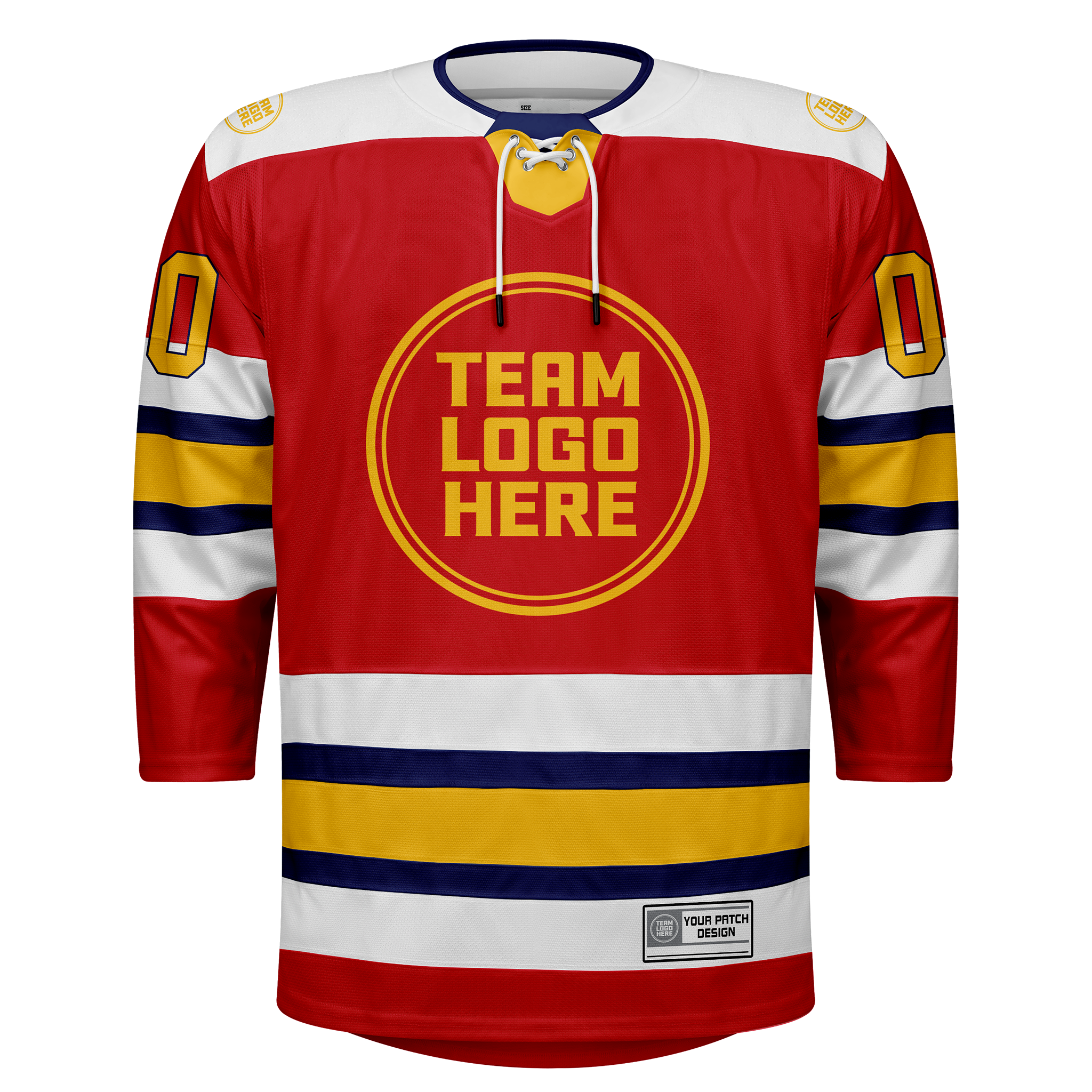 Custom Hockey Jersey Elite Pro  EP-105 RedWhiteNavyGold