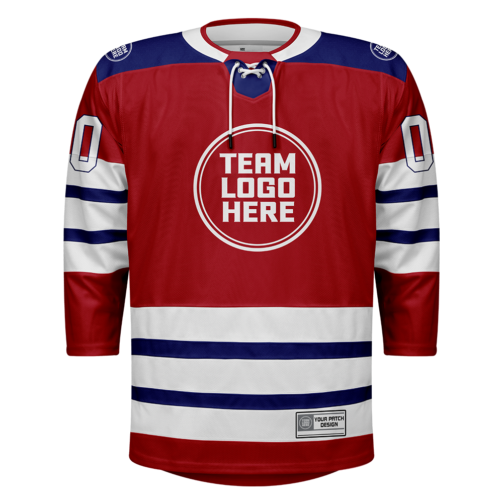 Custom Hockey Jersey Elite Pro  EP-107 RedBlueWhite