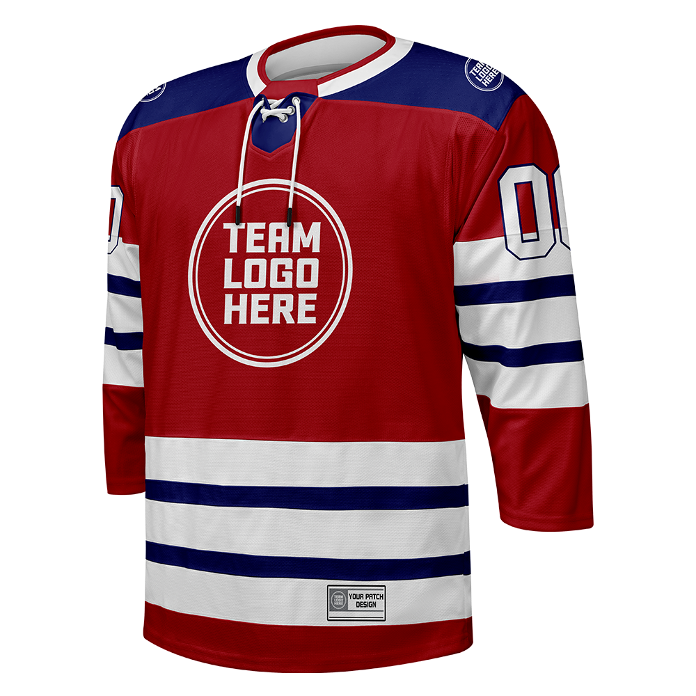 Custom Hockey Jersey Elite Pro  EP-107 RedBlueWhite