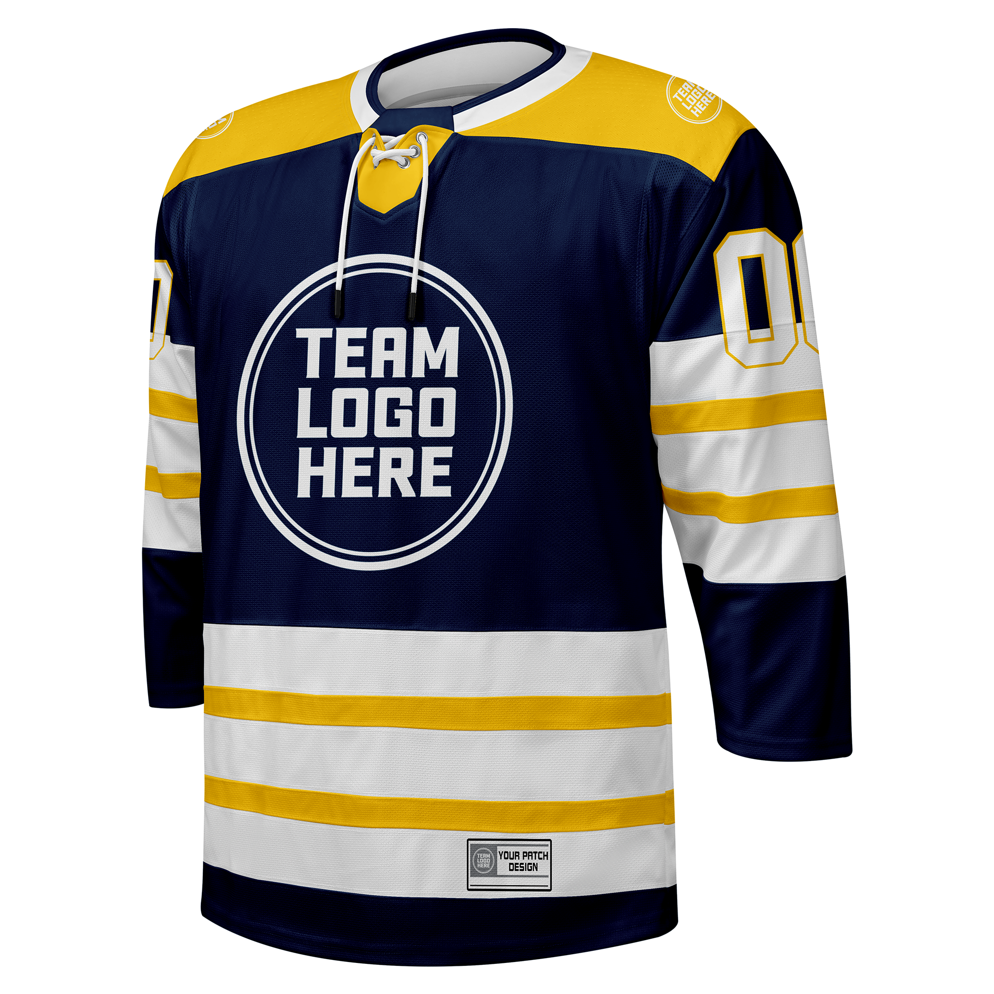 Custom Hockey Jersey Elite Pro  EP-107 NavyGoldWhite