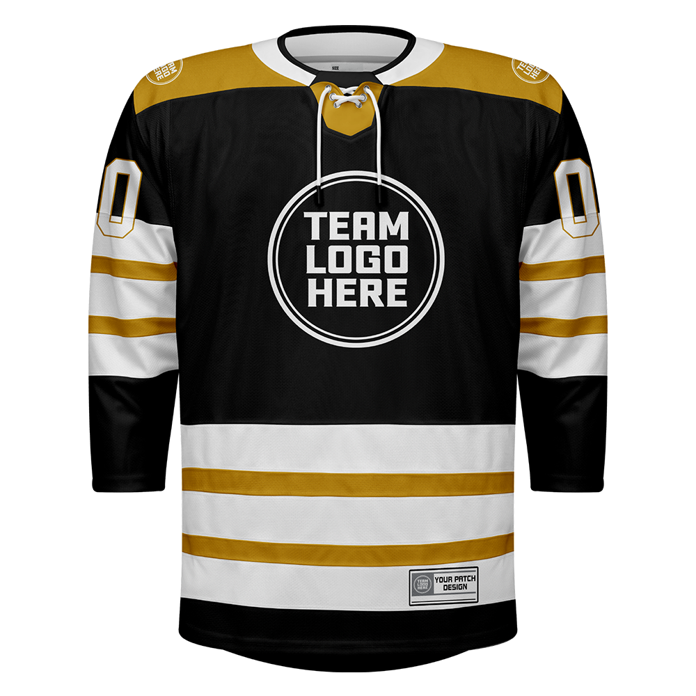 Custom Hockey Jersey Elite Pro  EP-107 BlackGoldWhite