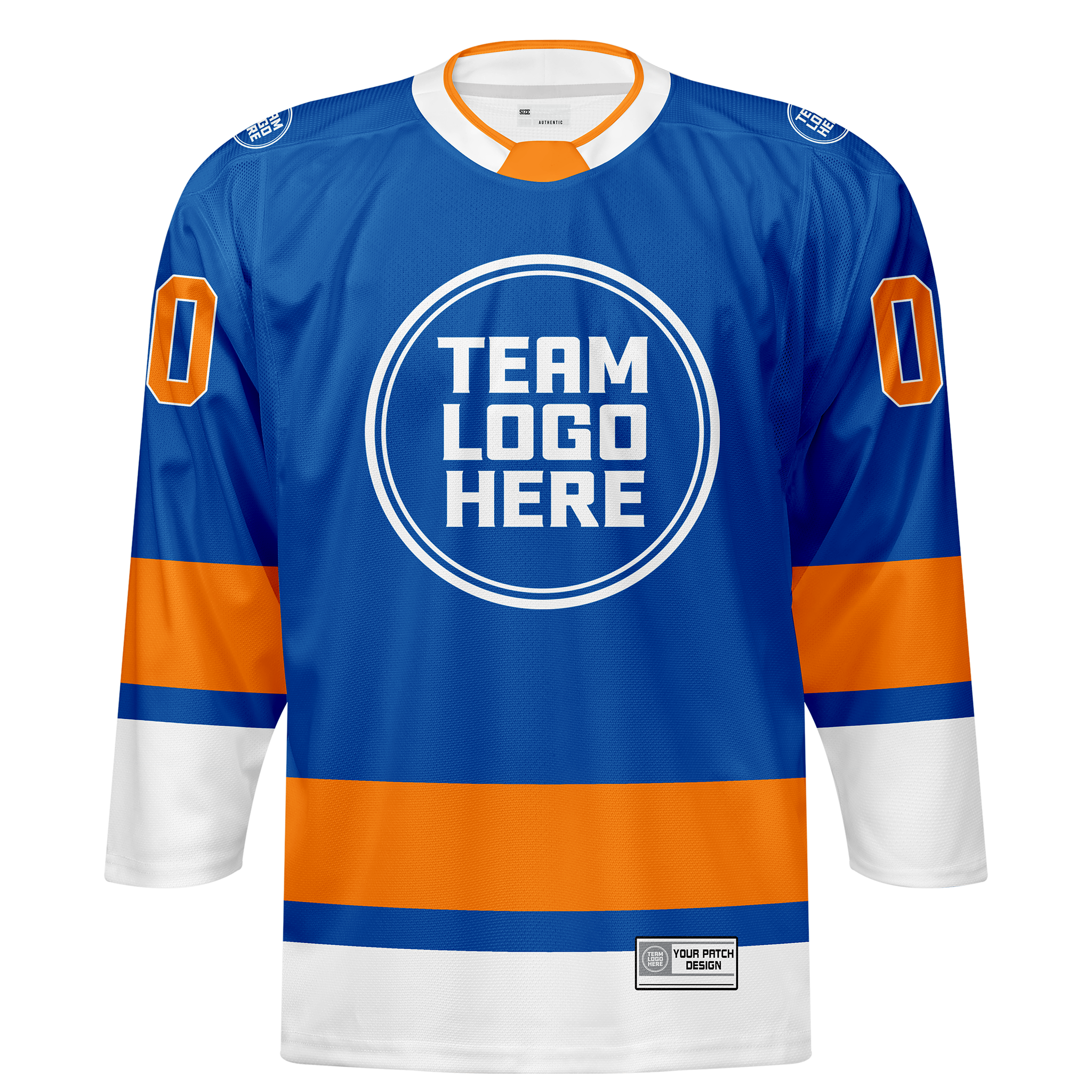 Custom Hockey Jersey Elite Pro  EP-201 RoyalOrangeWhite