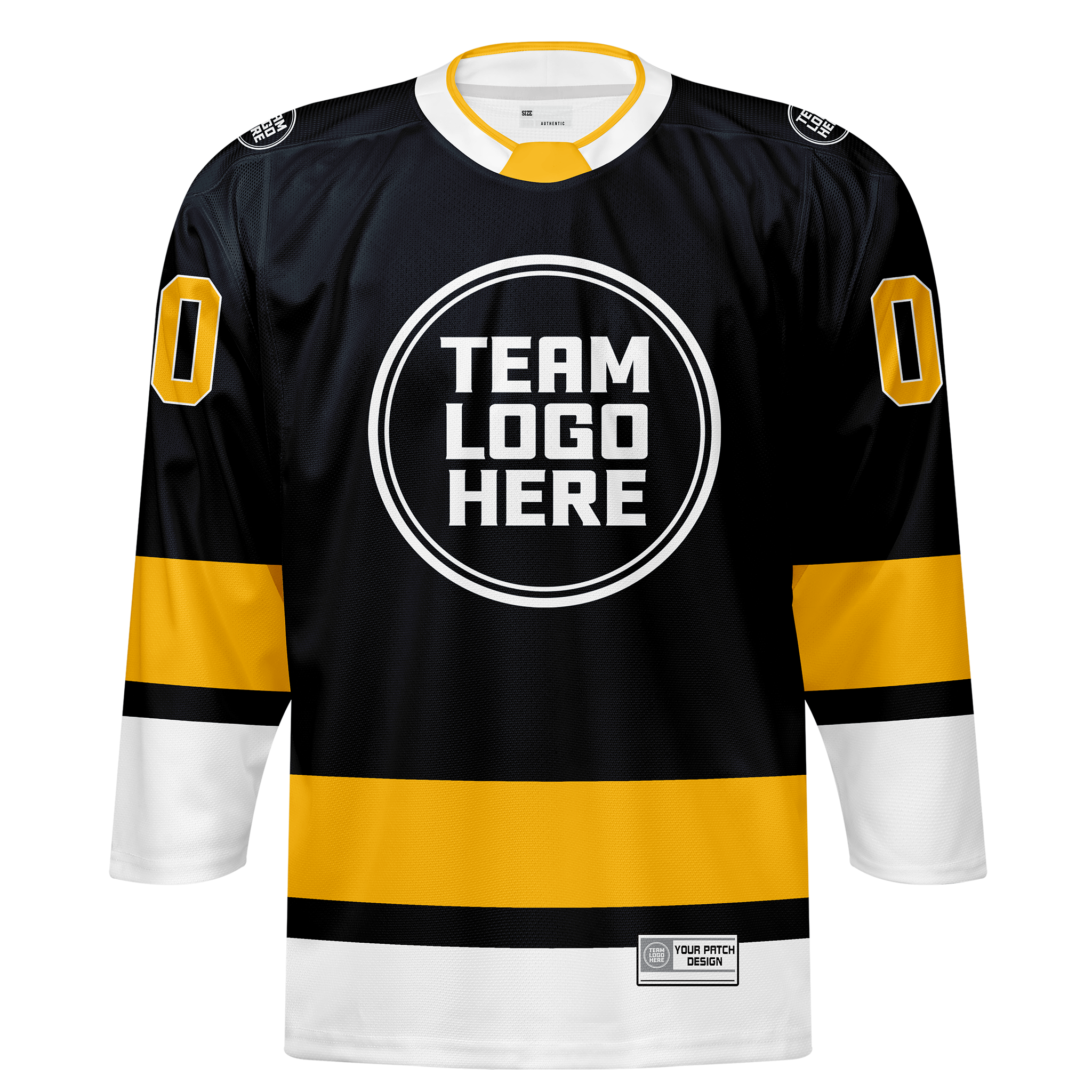 Custom Hockey Jersey Elite Pro  EP-201 BlackGoldWhite