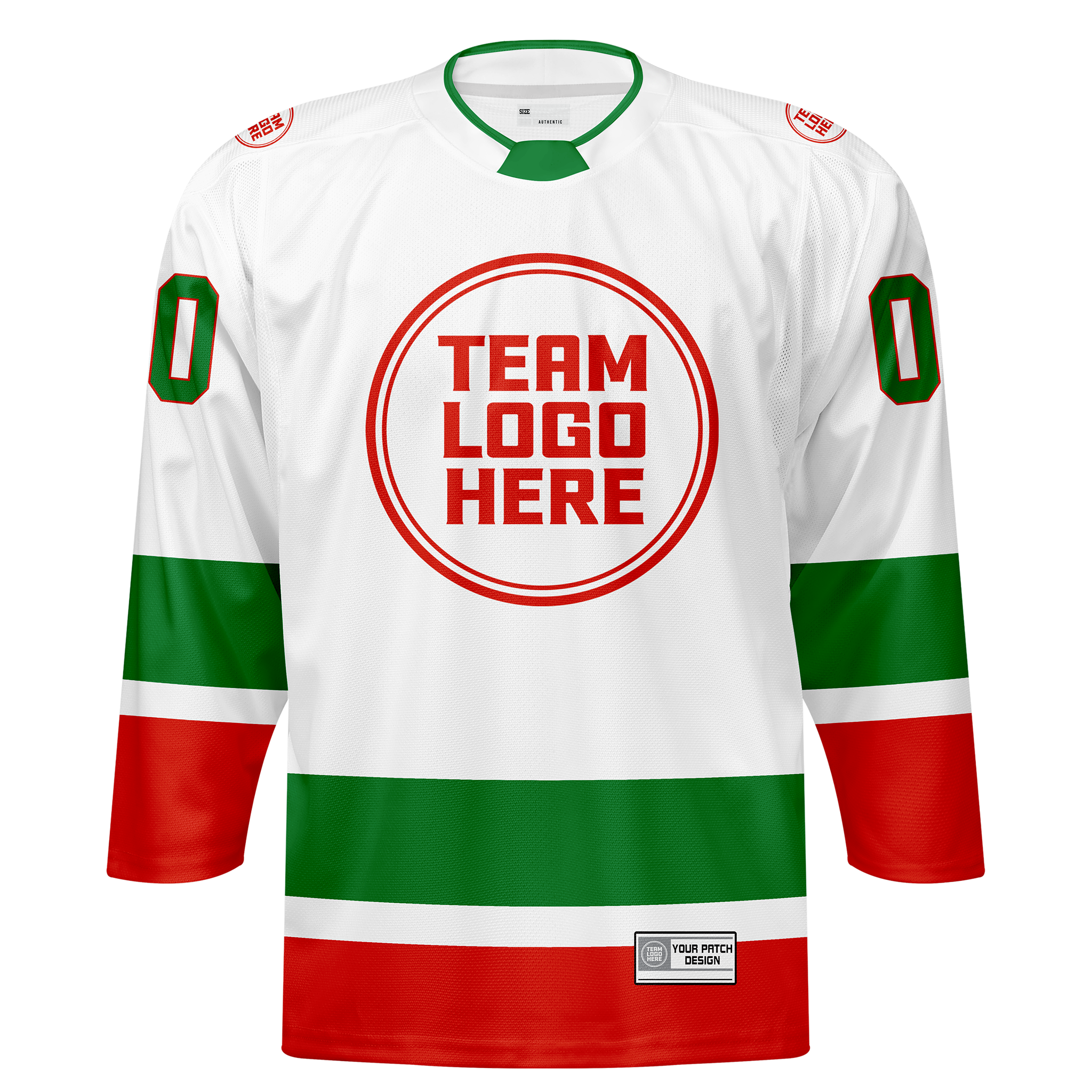 Custom Hockey Jersey Elite Pro  EP-201 WhiteGreenRed