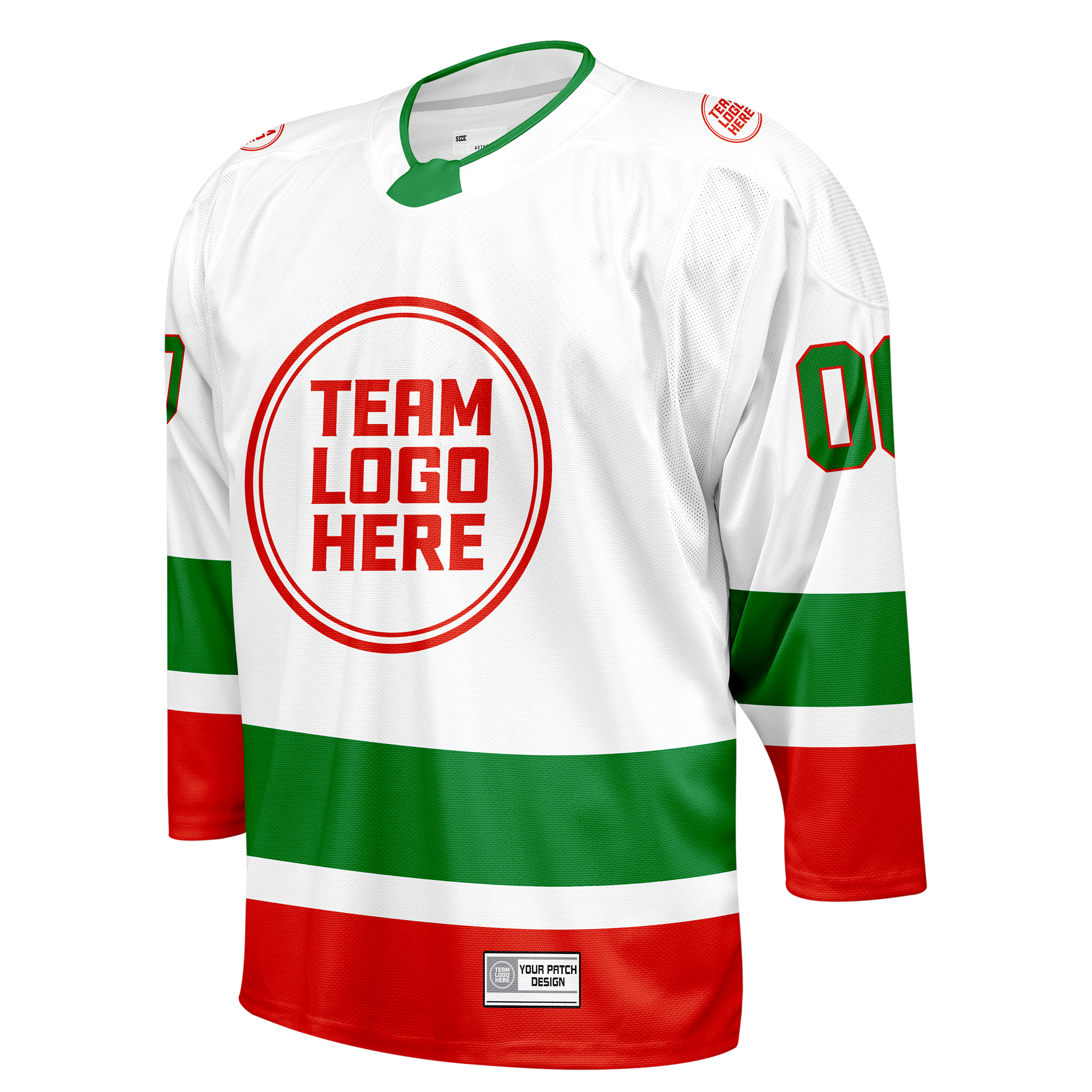 Custom Hockey Jersey Elite Pro  EP-201 WhiteGreenRed