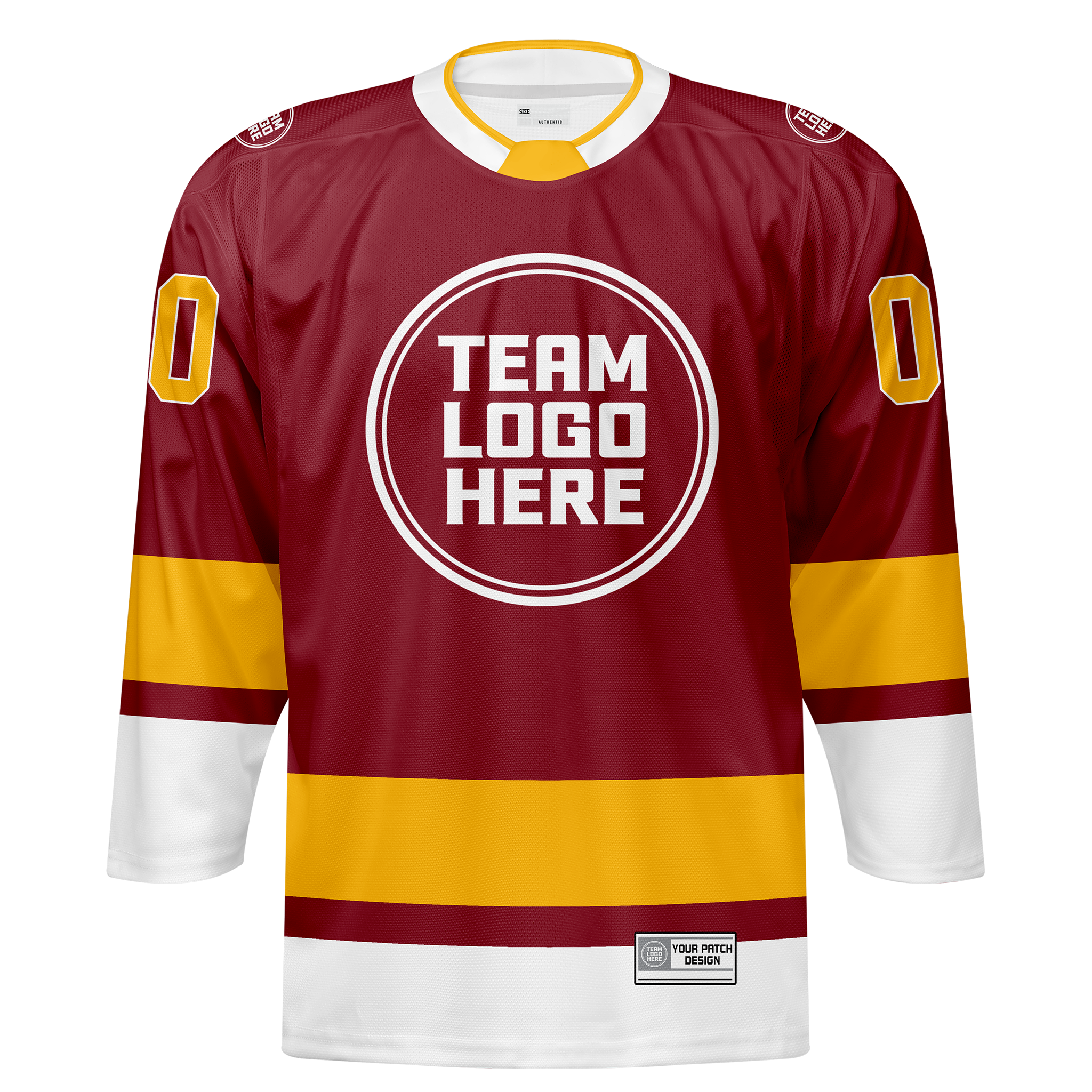 Custom Hockey Jersey Elite Pro  EP-201 MaroonGoldWhite