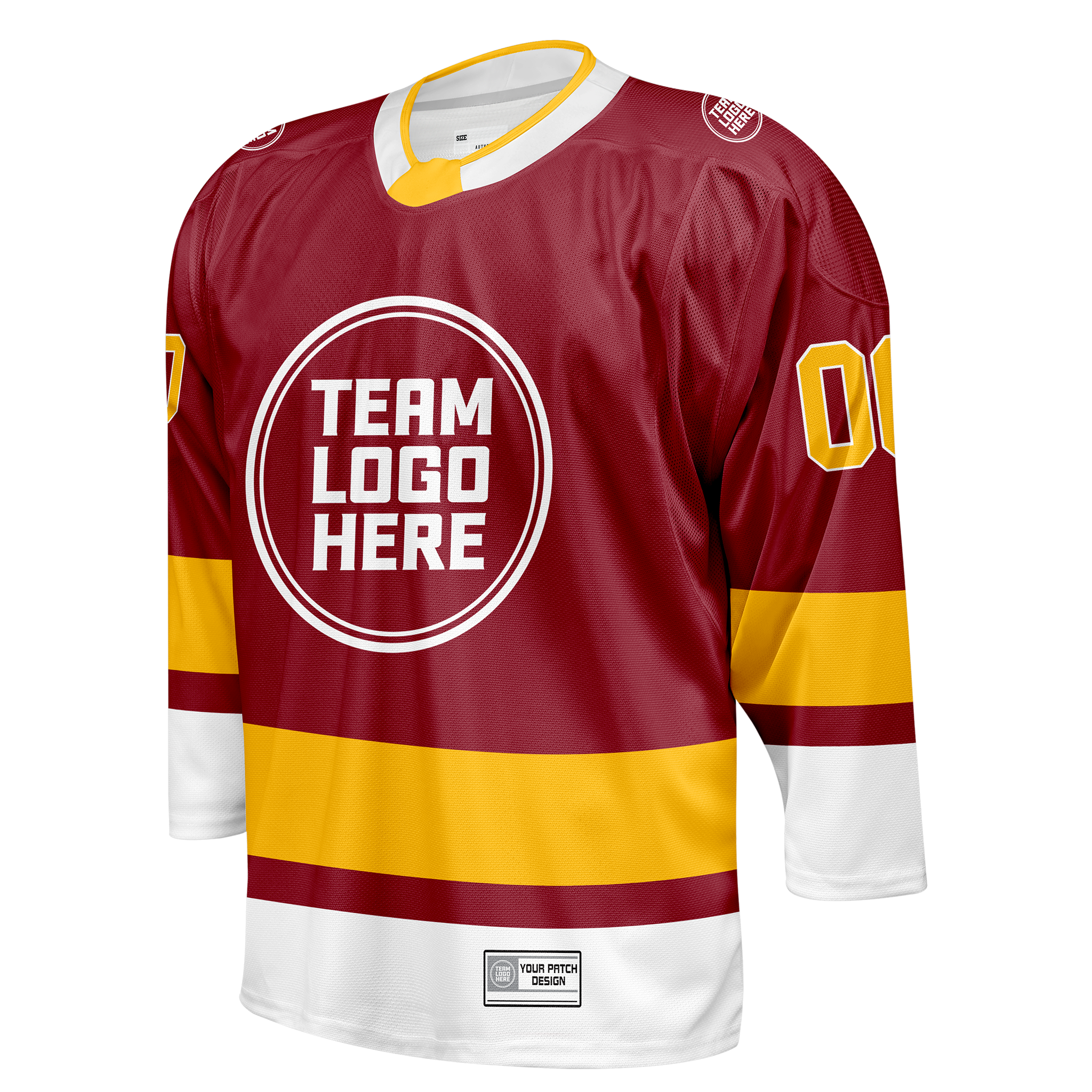 Custom Hockey Jersey Elite Pro  EP-201 MaroonGoldWhite