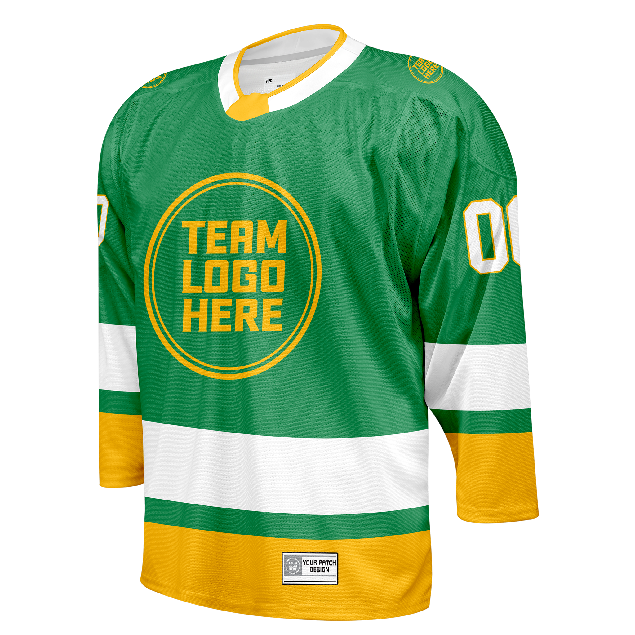 Custom Hockey Jersey Elite Pro  EP-201 GreenWhiteGold