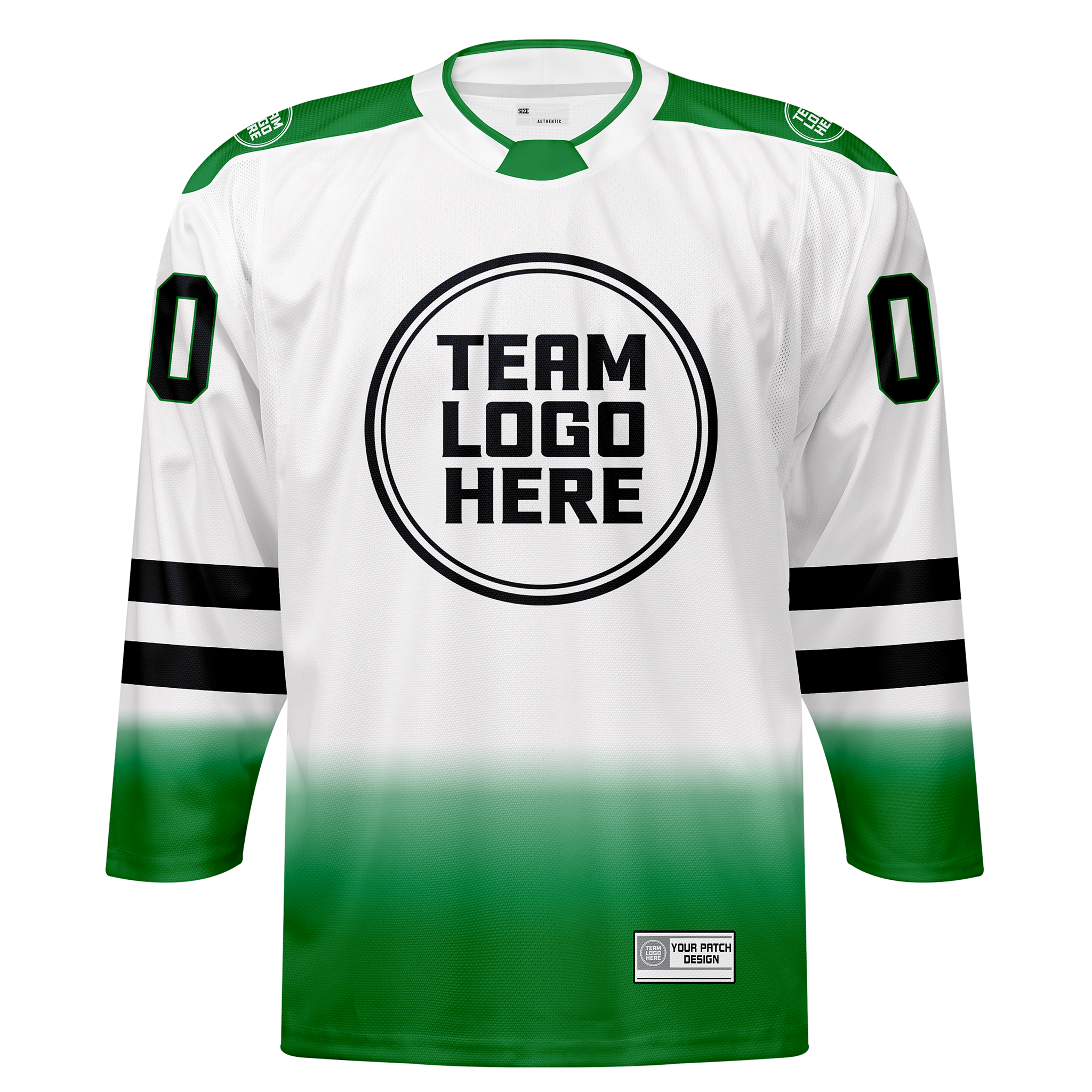 Custom Hockey Jersey Elite Pro  EP-202 GreenWhiteBlack