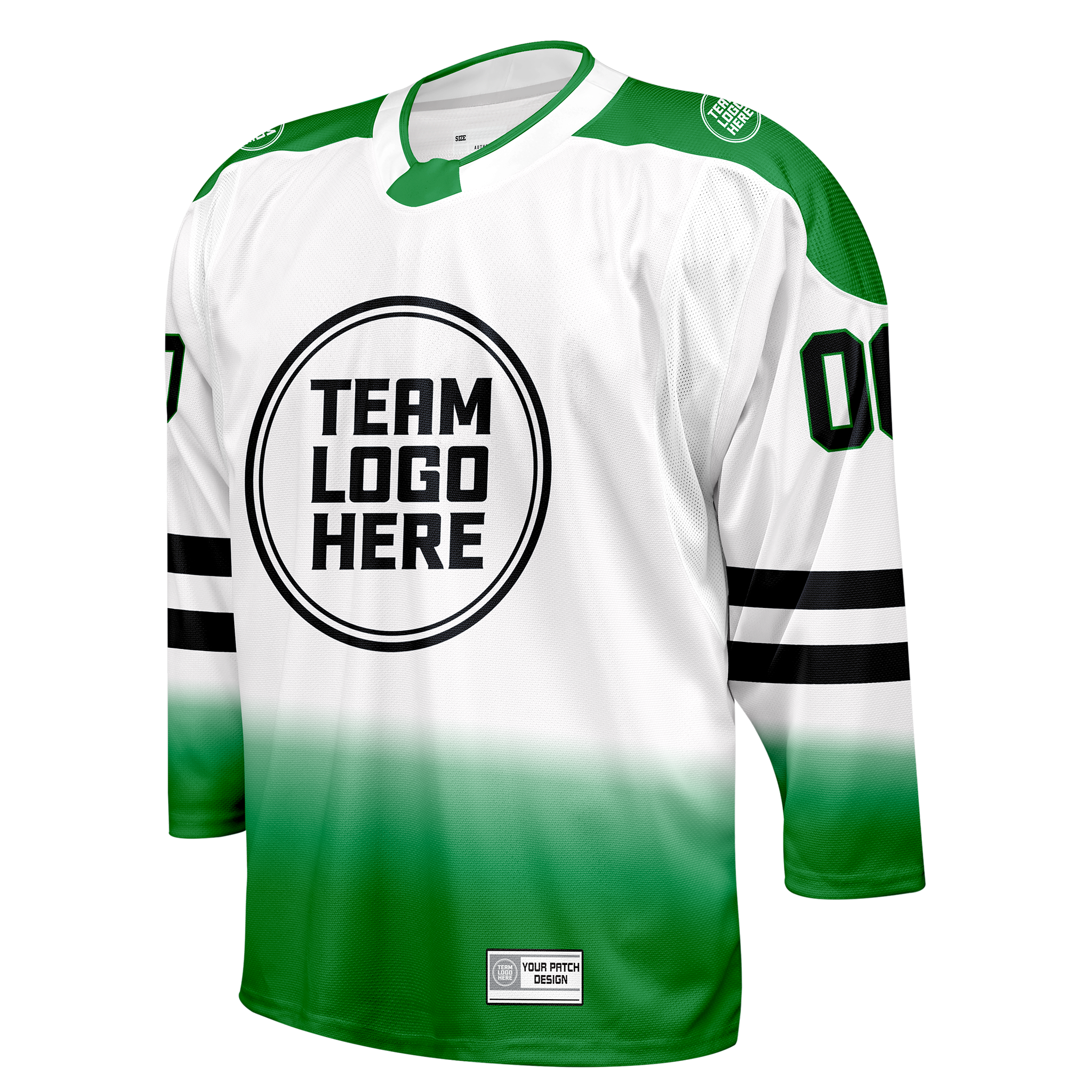 Custom Hockey Jersey Elite Pro  EP-202 GreenWhiteBlack