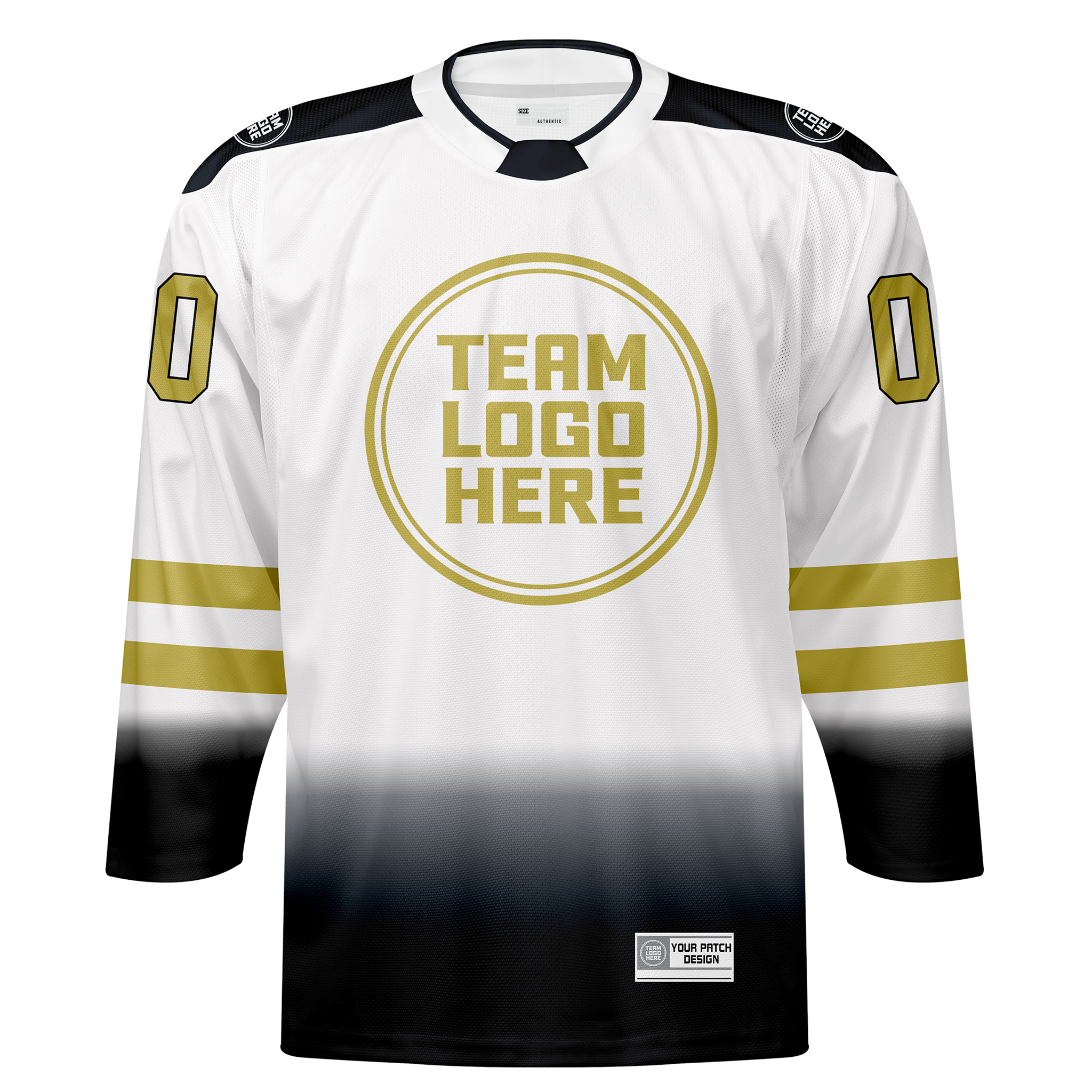 Custom Hockey Jersey Elite Pro  EP-202 BlackWhitegold