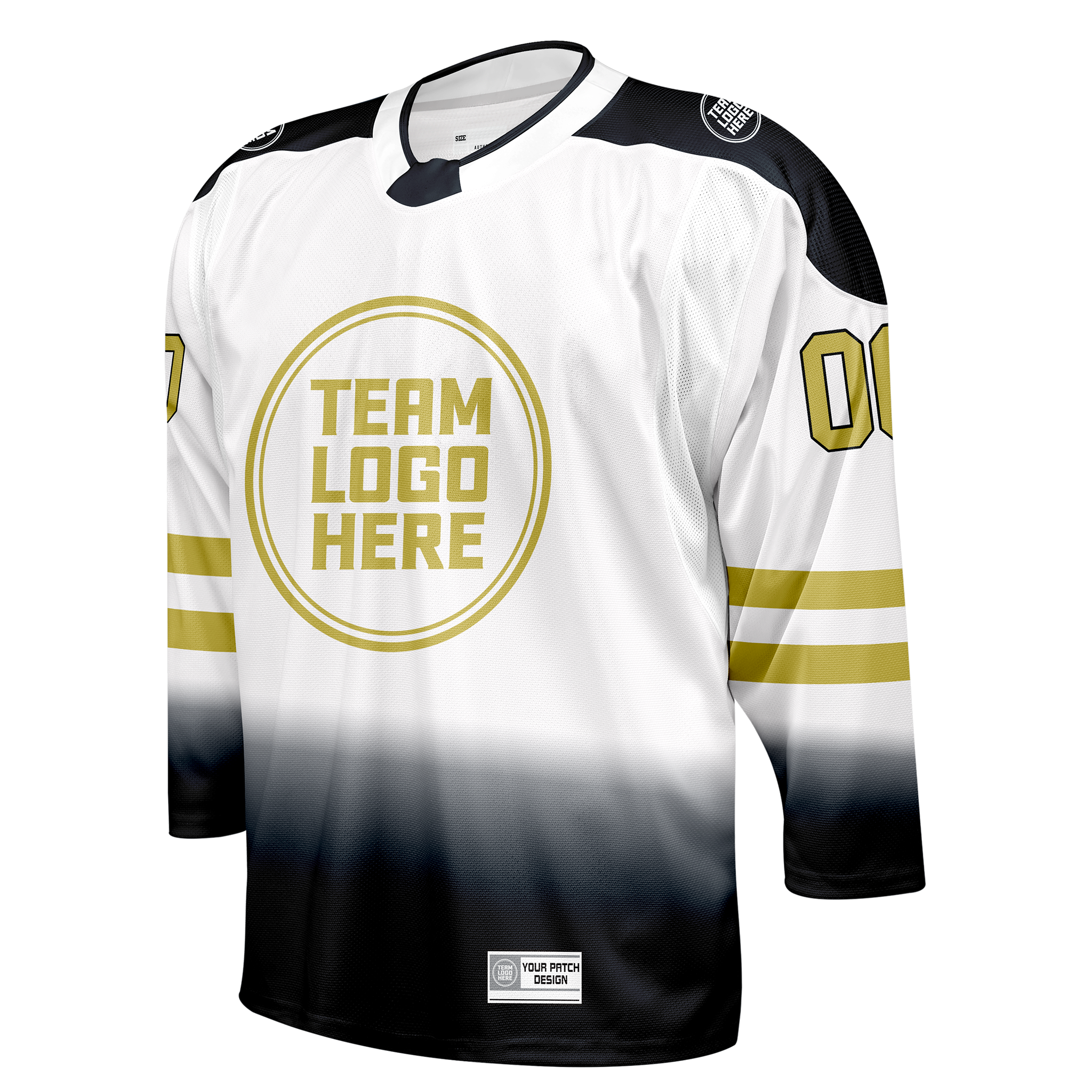 Custom Hockey Jersey Elite Pro  EP-202 BlackWhitegold