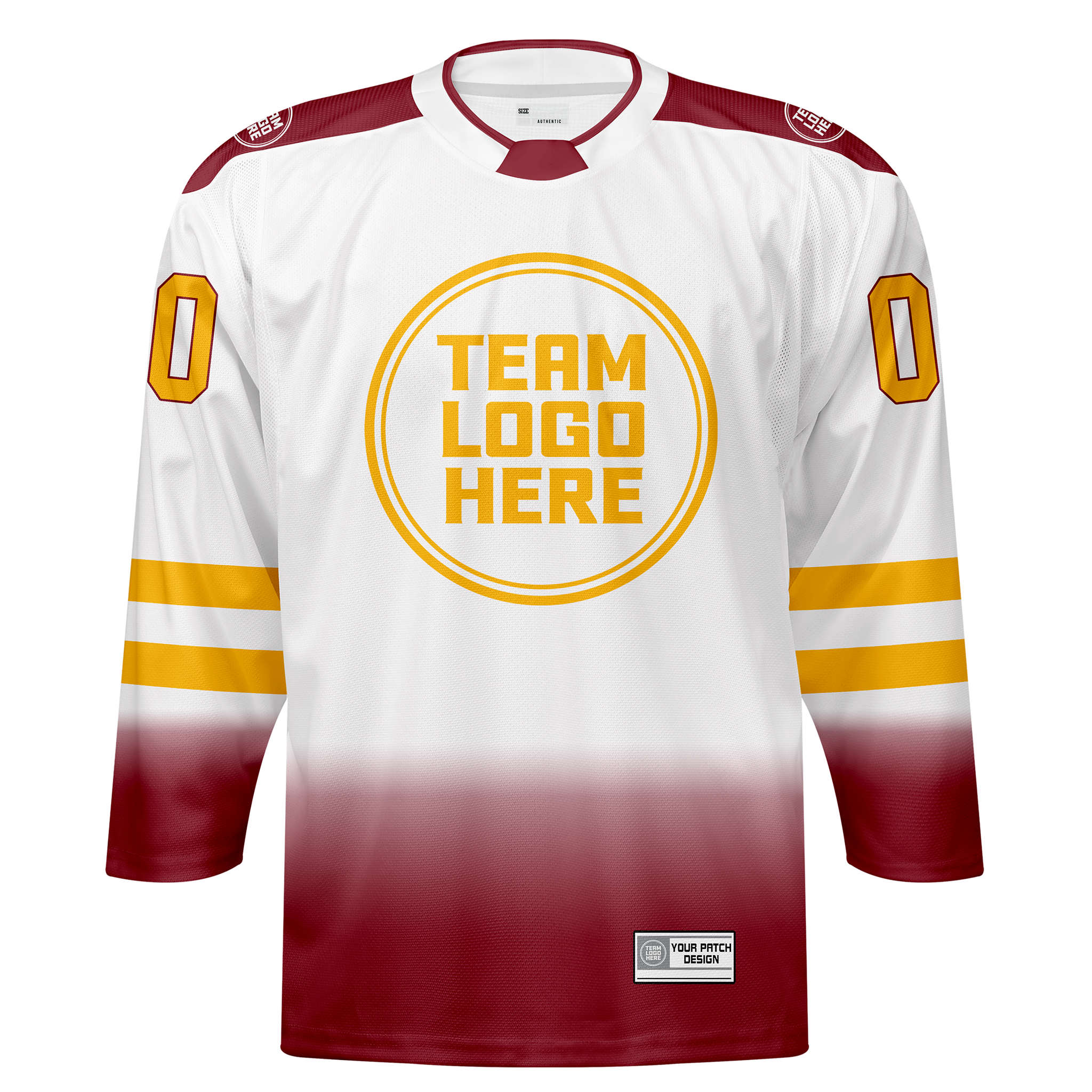 Custom Hockey Jersey Elite Pro  EP-202 BurgundyWhiteGold
