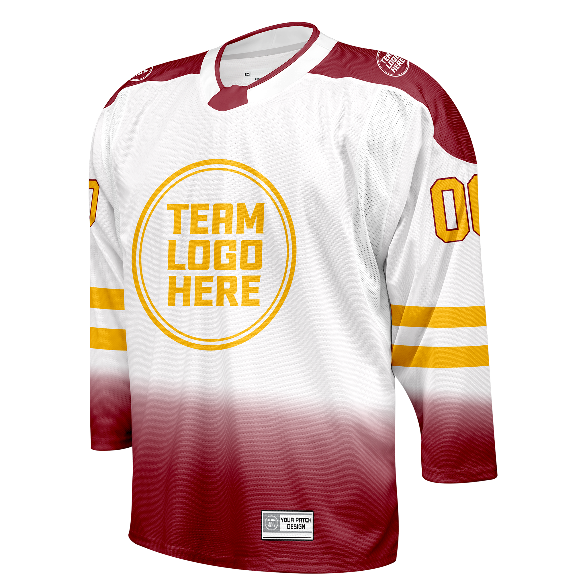 Custom Hockey Jersey Elite Pro  EP-202 BurgundyWhiteGold