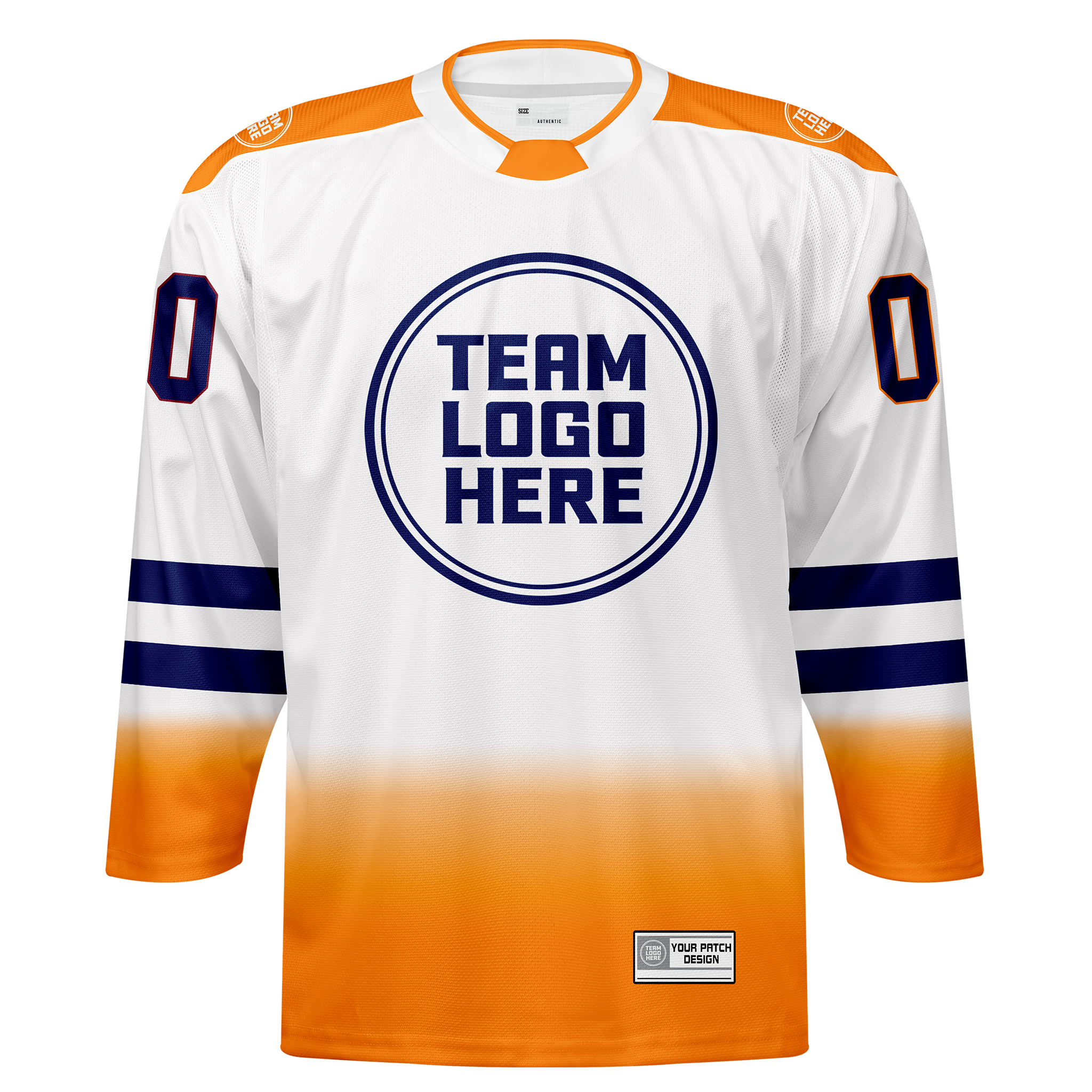 Custom Hockey Jersey Elite Pro  EP-202 OrangeWhiteNavy