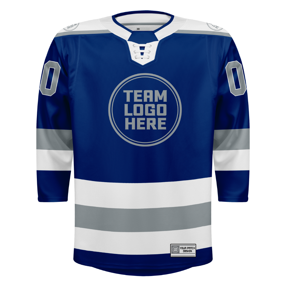 Custom Hockey Jersey Elite Pro  EP-301 BlueSilverWhite