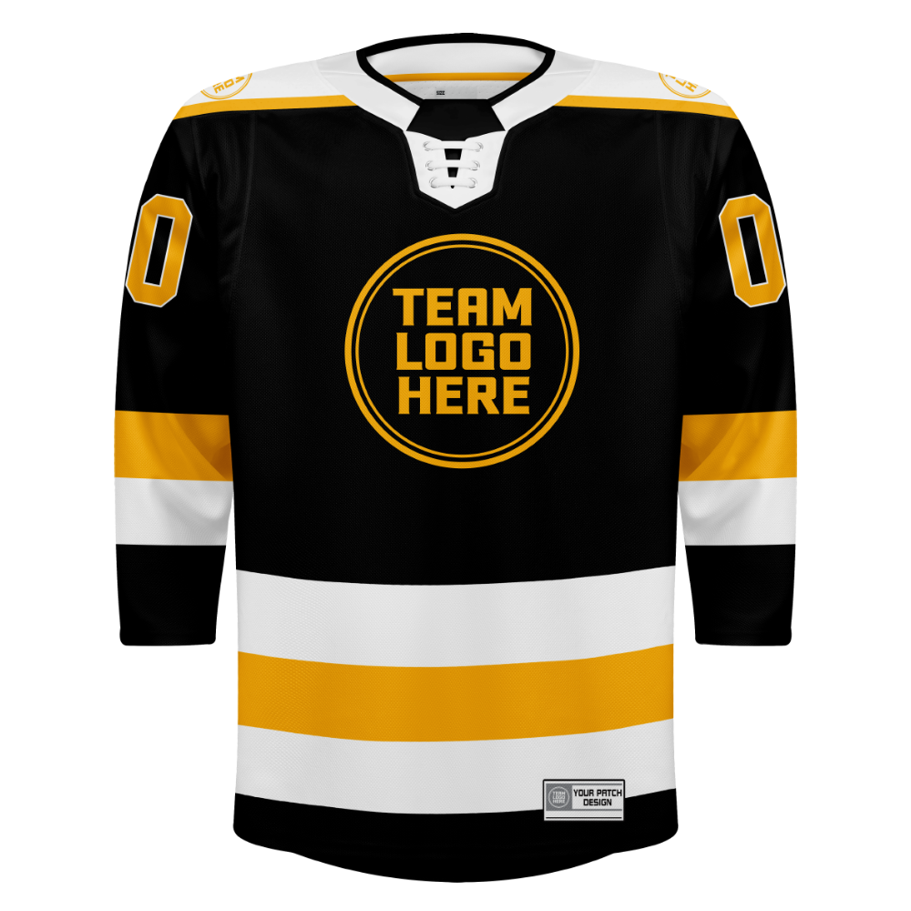 Custom Hockey Jersey Elite Pro  EP-301 BlackGoldWhite