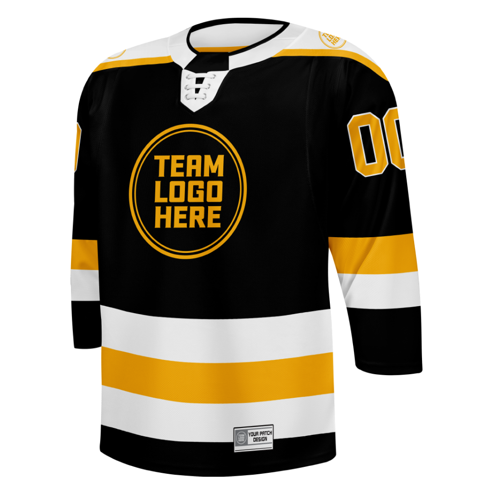 Custom Hockey Jersey Elite Pro  EP-301 BlackGoldWhite