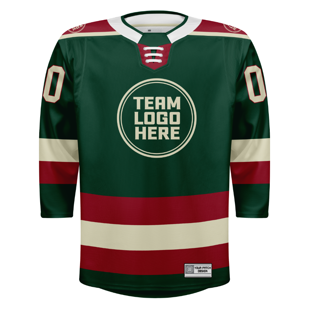 Custom Hockey Jersey Elite Pro  EP-301 GreenCreamRed