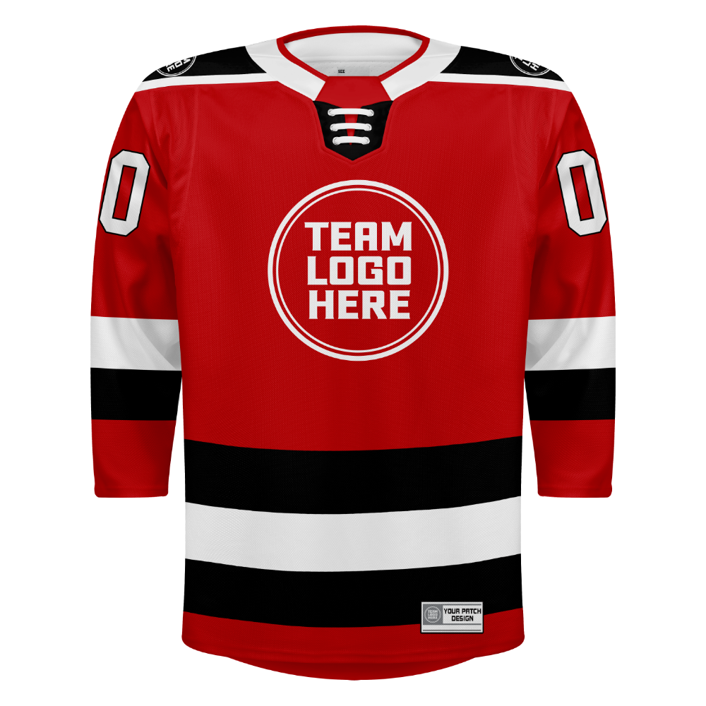 Custom Hockey Jersey Elite Pro  EP-301 RedWhiteBlack