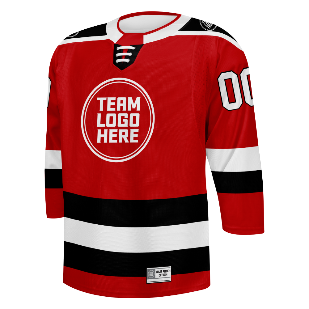 Custom Hockey Jersey Elite Pro  EP-301 RedWhiteBlack