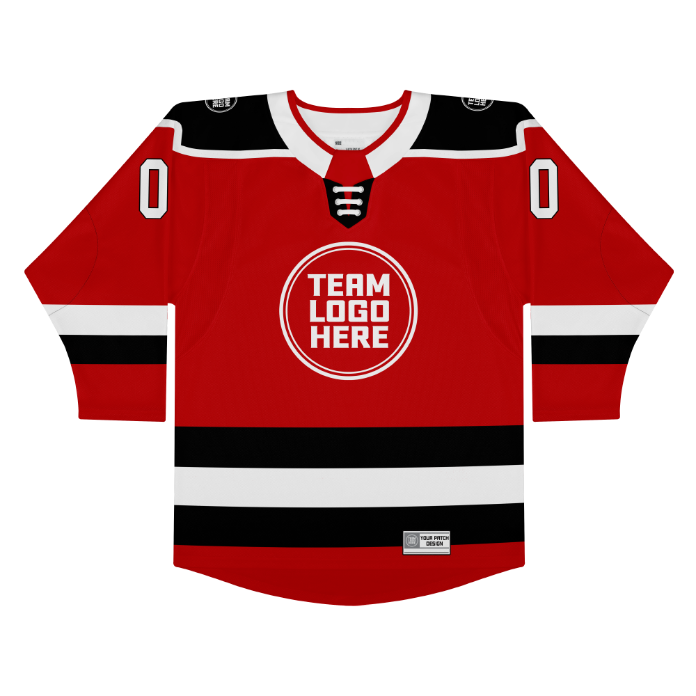 Custom Hockey Jersey Elite Pro  EP-301 RedWhiteBlack