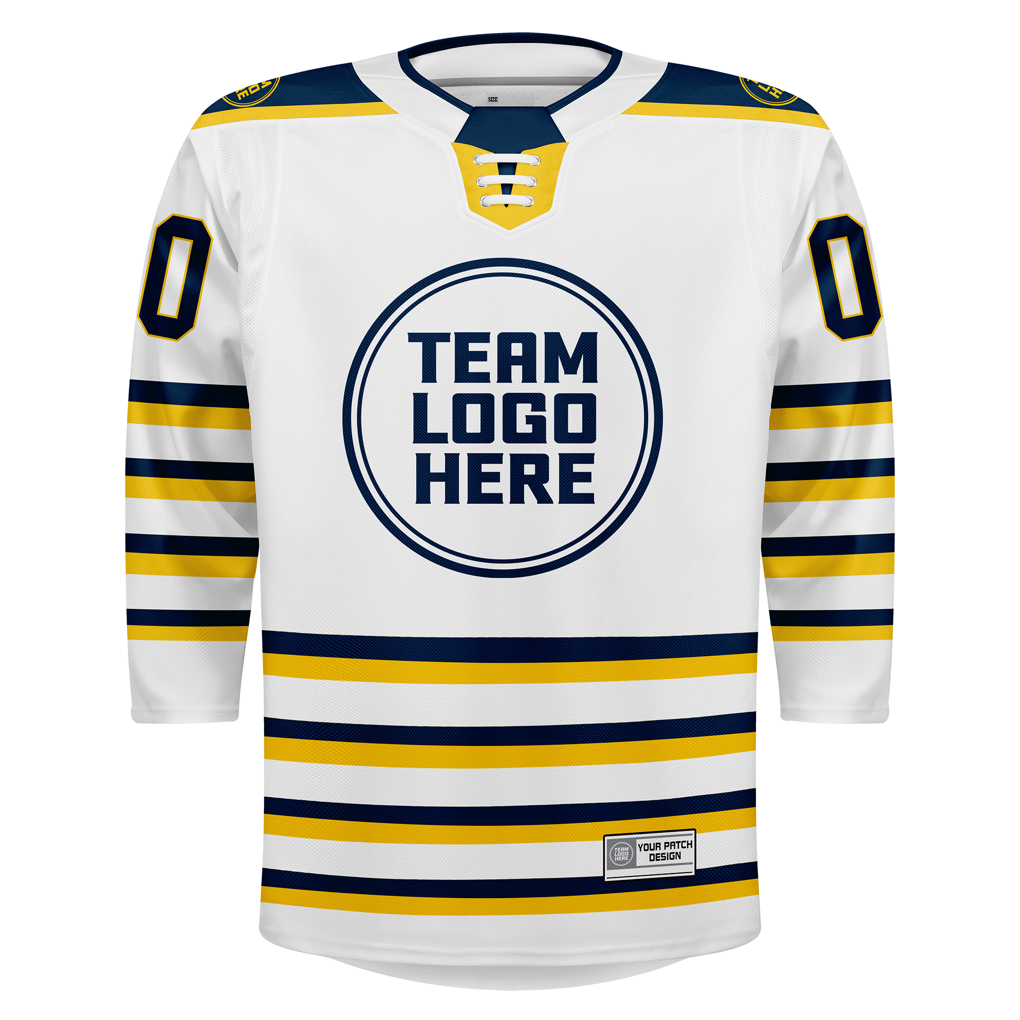 Custom Hockey Jersey Elite Pro  EP-302 WhiteNavyGold
