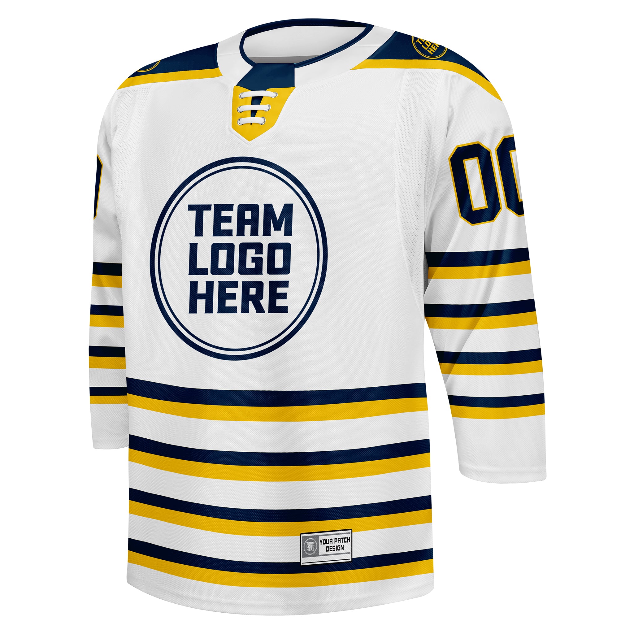 Custom Hockey Jersey Elite Pro  EP-302 WhiteNavyGold