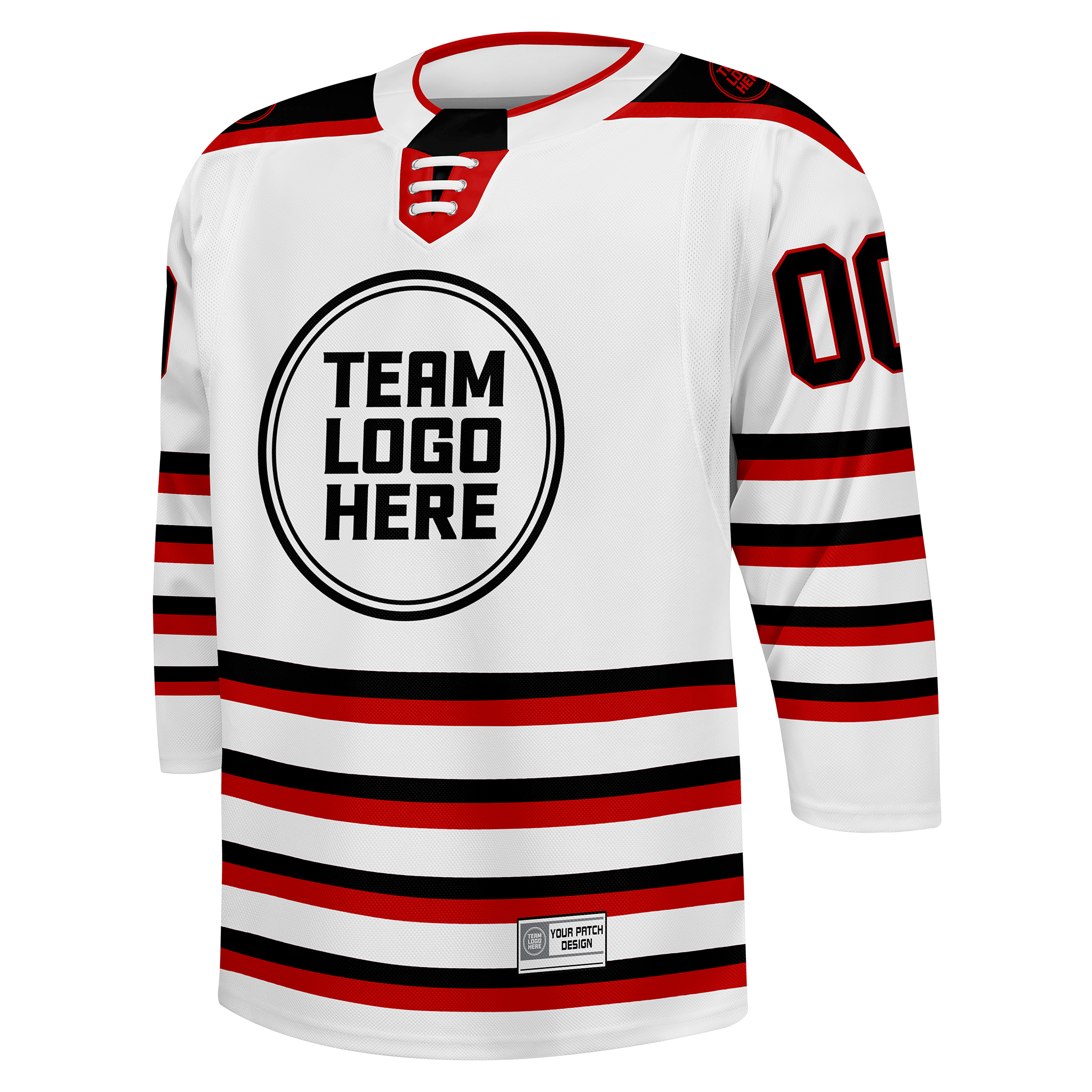 Custom Hockey Jersey Elite Pro  EP-302 WhiteBlackRed