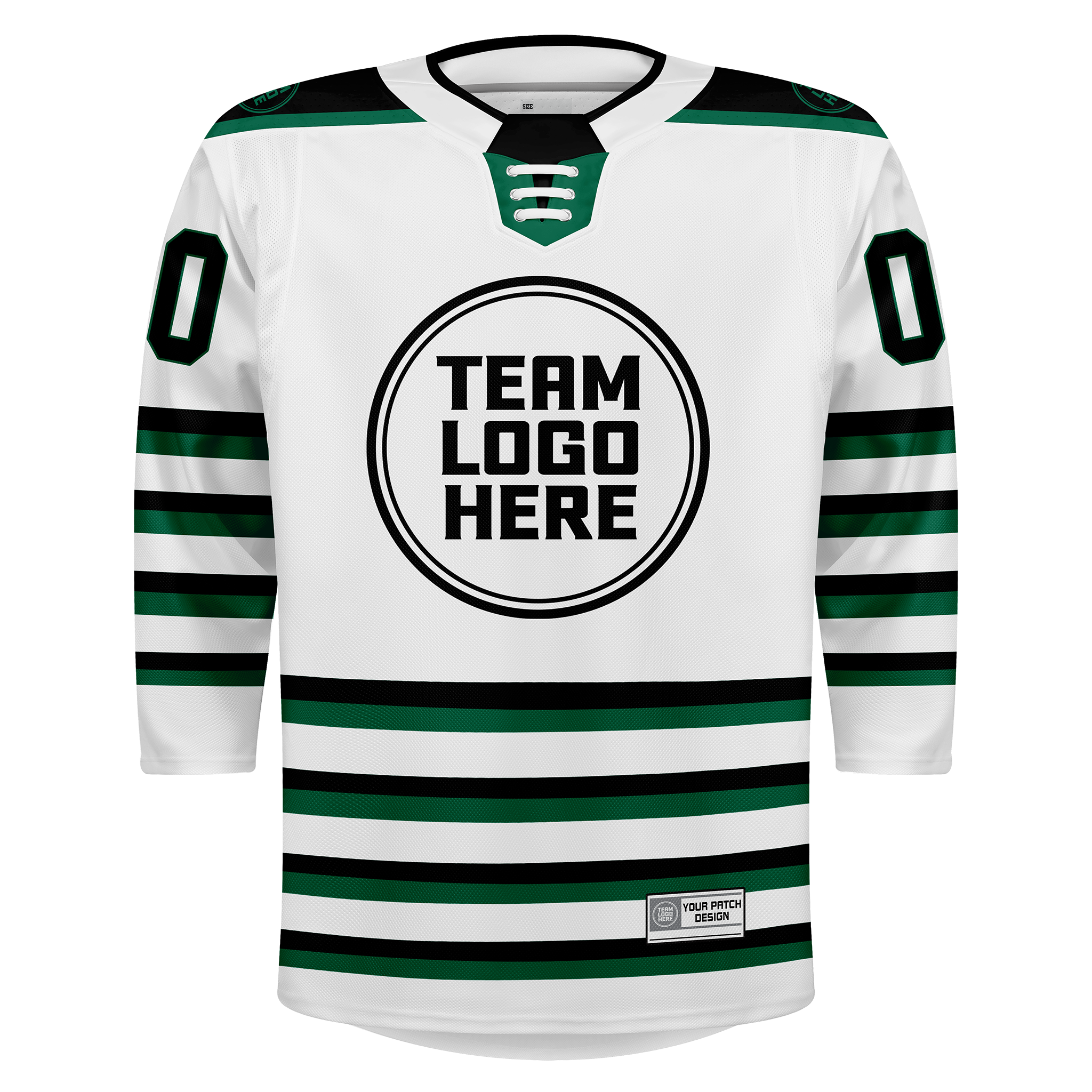 Custom Hockey Jersey Elite Pro  EP-302 WhiteBlackGreen