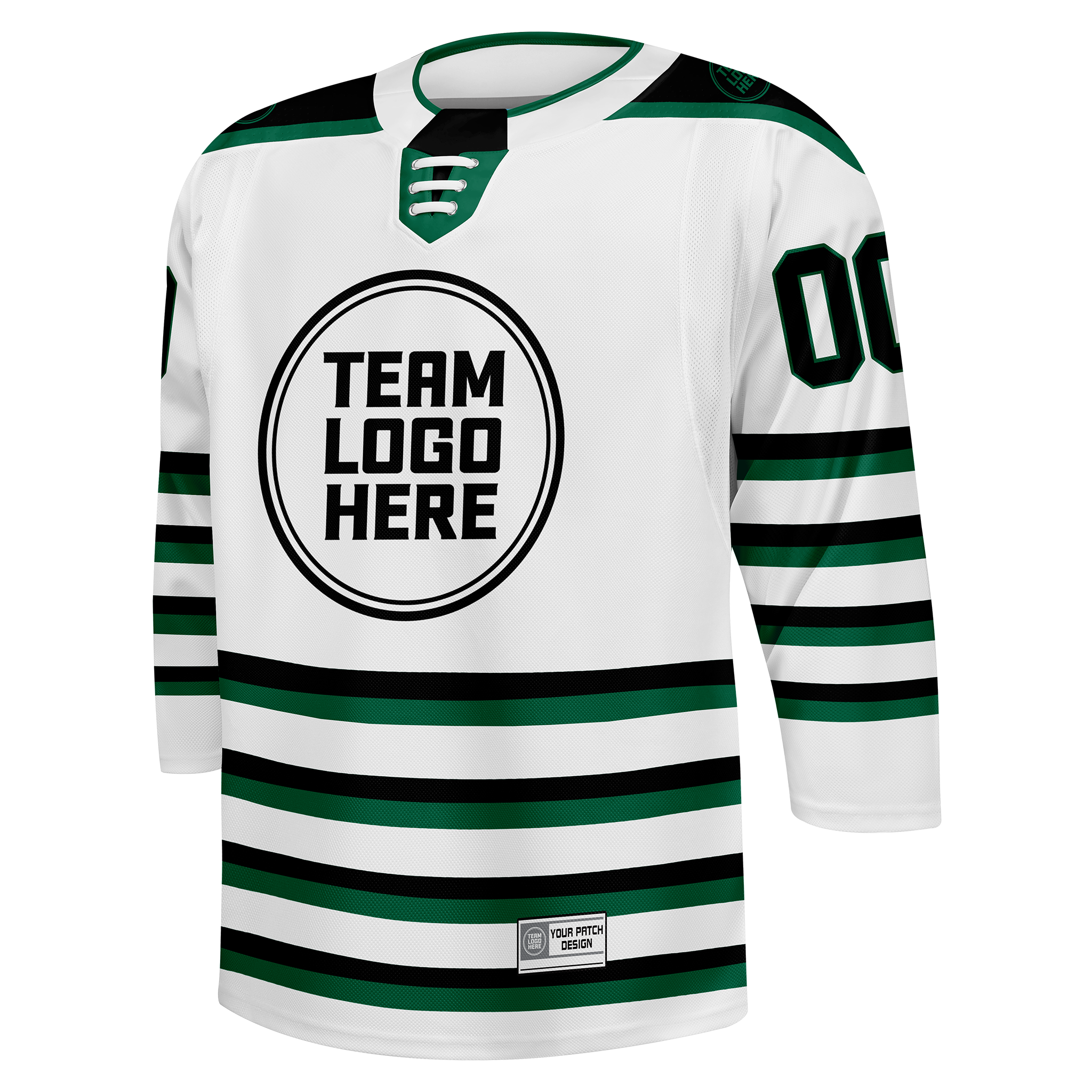 Custom Hockey Jersey Elite Pro  EP-302 WhiteBlackGreen
