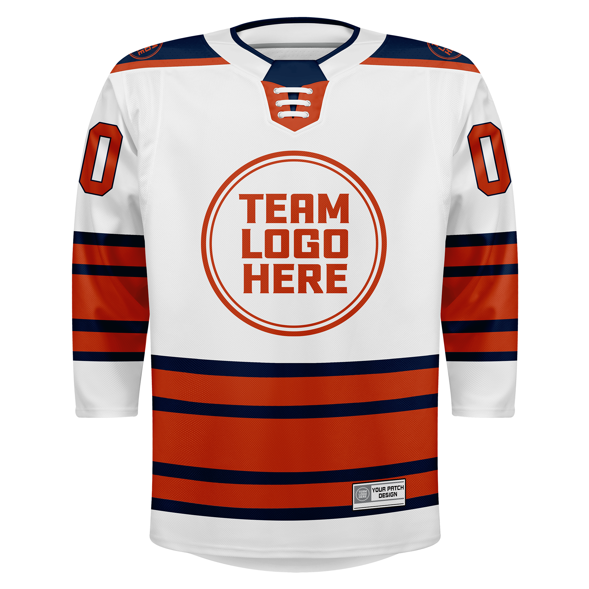 Custom Hockey Jersey Elite Pro  EP-303 WhiteNavyOrange