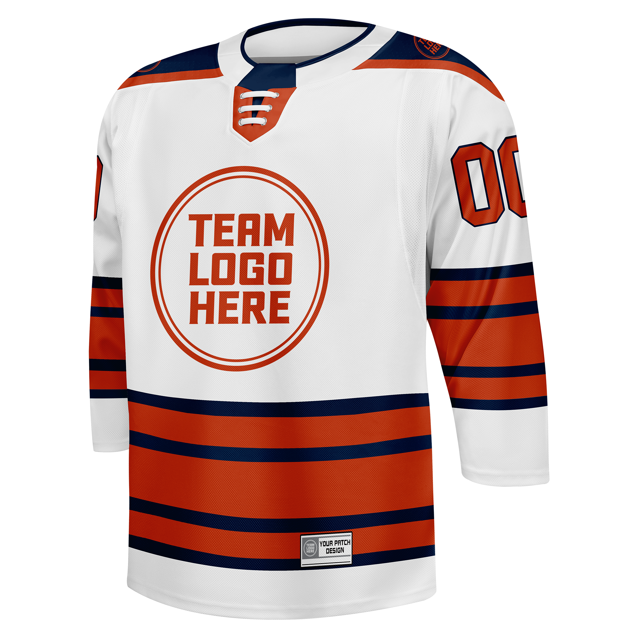 Custom Hockey Jersey Elite Pro  EP-303 WhiteNavyOrange