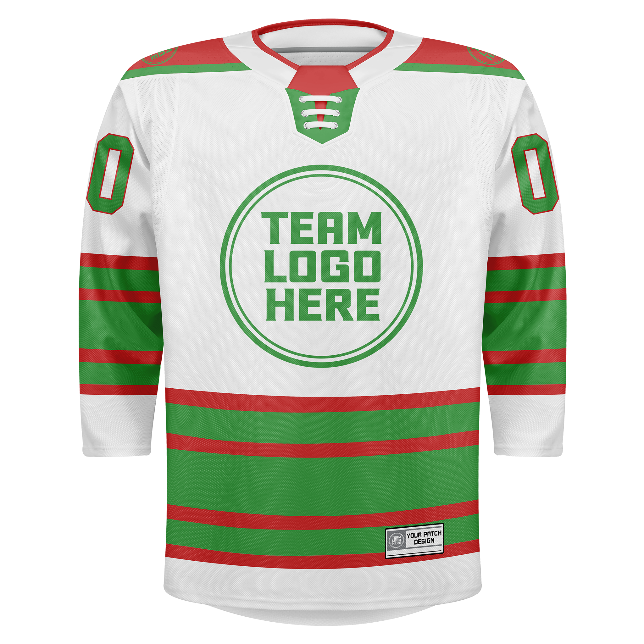 Custom Hockey Jersey Elite Pro  EP-303 WhiteRedGreen